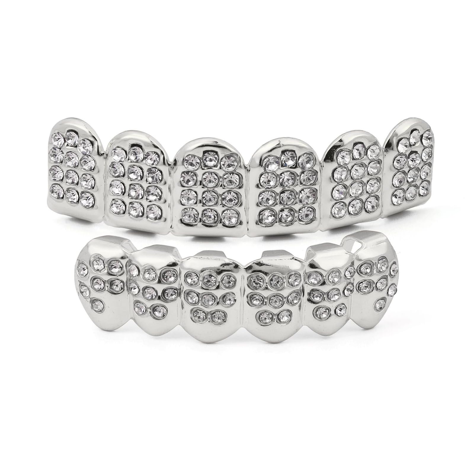 Qiwenr Hip Hop Teeth Grills, Rapper Braces, Bottom Grills, Hip Hop Custom Fit Polished Teeth Grillz