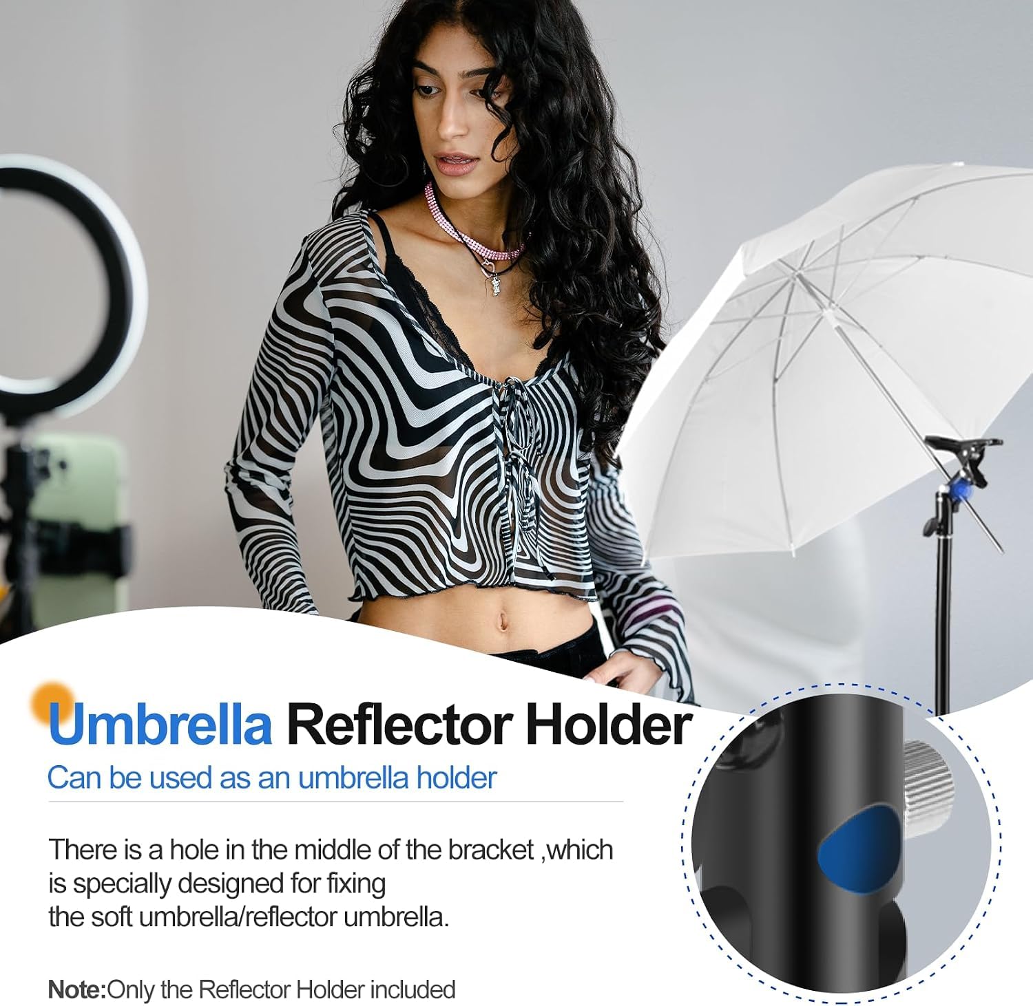 EMART Lot de 2 Pinces Métalliques Puissantes pour Studio Photo, Réflecteur | Parapluie, Photographie