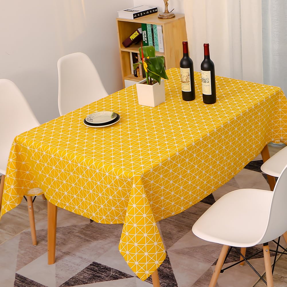 Novetec Tablecloth Rectangular Linen Look Stripe Tassel Tablecloth Wipe Clean Oil Resistant Stain Resistant Easy Care For Indoor Outdoor Garden Dining Room Party And Celebrations - Image 5