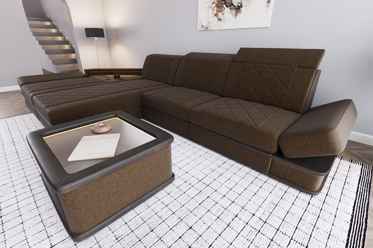 Sofa Dreams Couch Perugia L-Form in Stoff