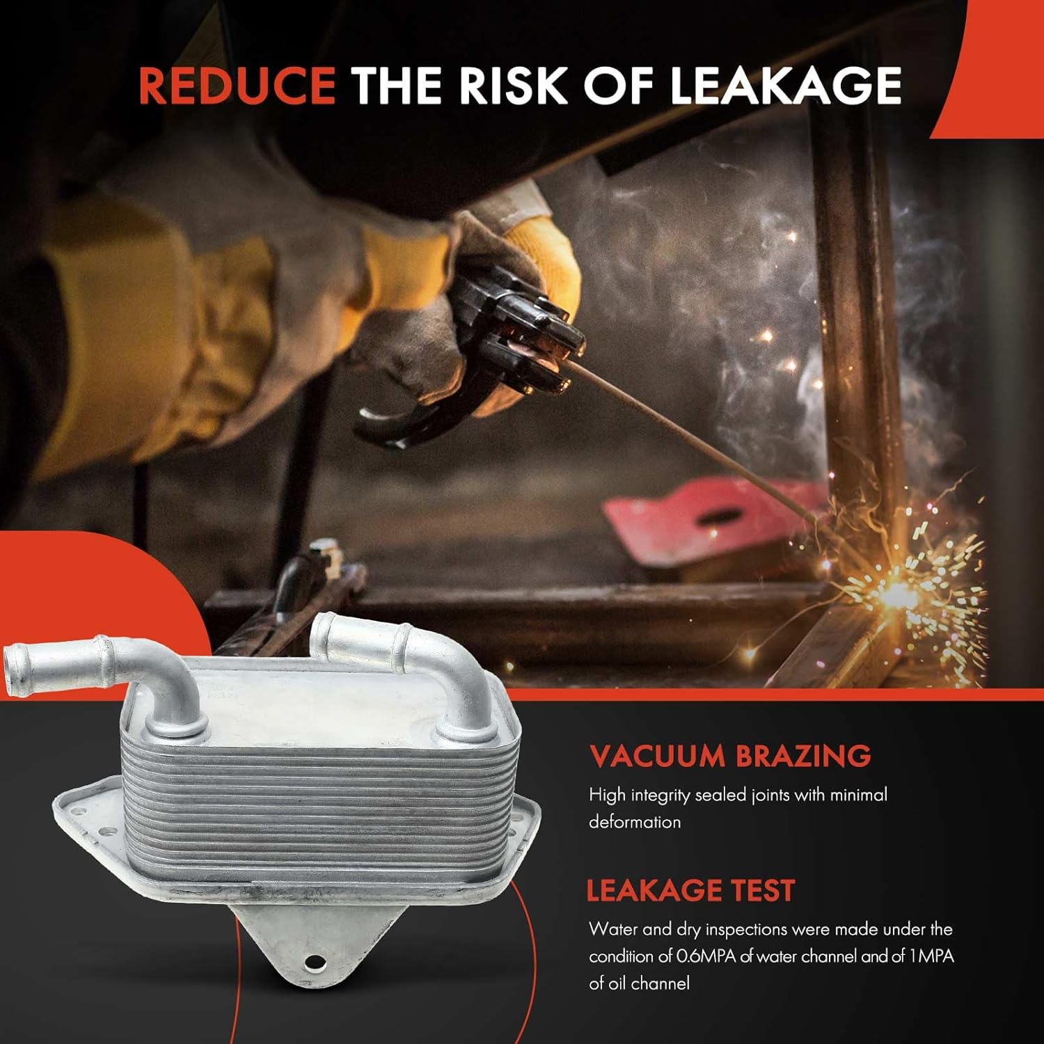 A-Premium Engine Oil Cooler Compatible with Volkswagen Touareg & Audi A6 Quattro, A7 Quattro, A8 Quattro, Q5, Q7, S4, S5, SQ5, 2014-2017, 3.0L