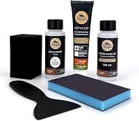 SOFOLK DIN 1989 Kit de renovare piele și imitație de piele pentru reparații, vopsire cu lac protector pentru volan, scaun auto, fotoliu, încălțăminte 5-GRI DESCHIS 1