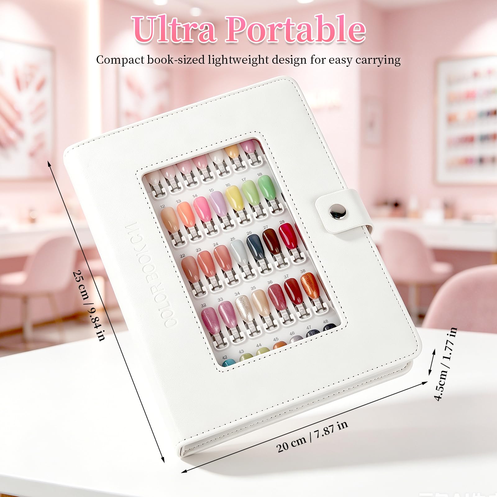 150 Nagelfarben-Präsentationsbuch mit transparenten Nagelspitzen, professionelles Nagelmusterbuch für Gel-Nagellack, Farbmusterkarten, Übungskarte für Nagelstudios und DIY-Nagelkunst