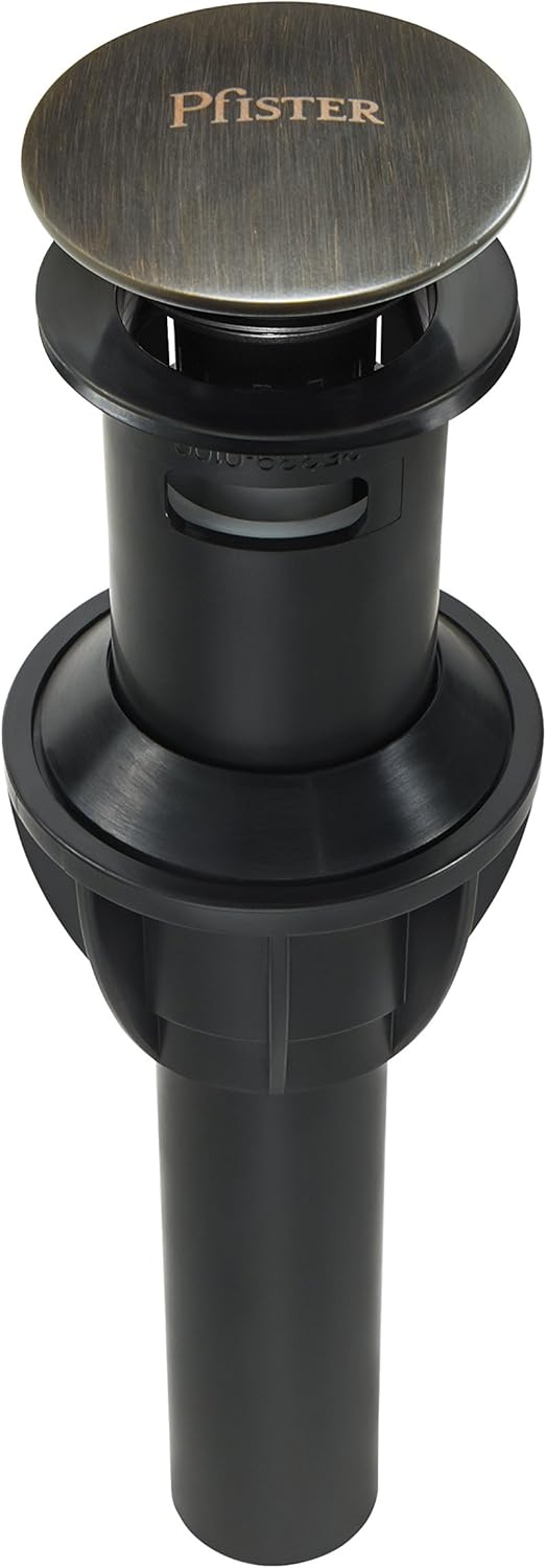 Pfister Push & Seal Tuscan Bronze Bathroom Sink Drain Stopper for