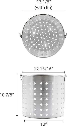 Miniatura 10 de Thunder Group Cesta de vapor de aluminio de 100 cuartos para olla común, viene en cada