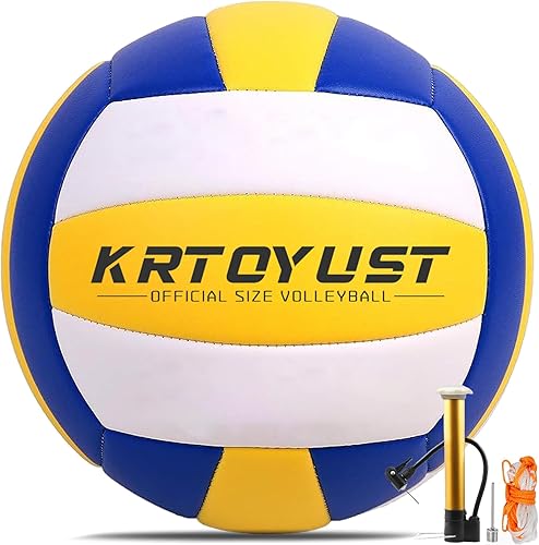 KRTOYUST Voleibol, pelota de voleibol oficial de tamaño 5, voleibol compuesto de alto rendimiento para playa en interiores y exteriores, voleibol de