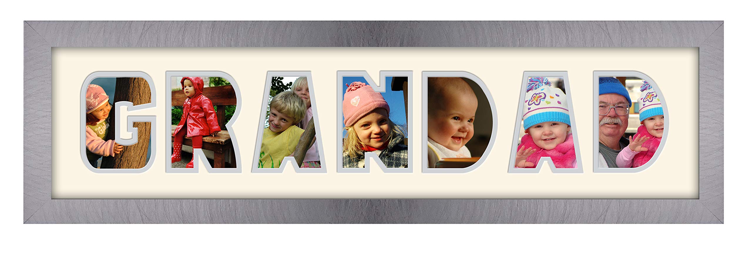 Photos In A Word Brushed Silver Finish Frame 20A Cream Mount Grandad Grandad Photo Frame 20A Word Frame (Brushed Silver Finish Frame 20A Cream Mount Grandad)