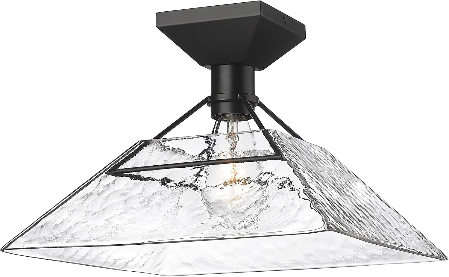 Golden Lighting Kepler 1-Light Semi-Flush Mount in Matte Black