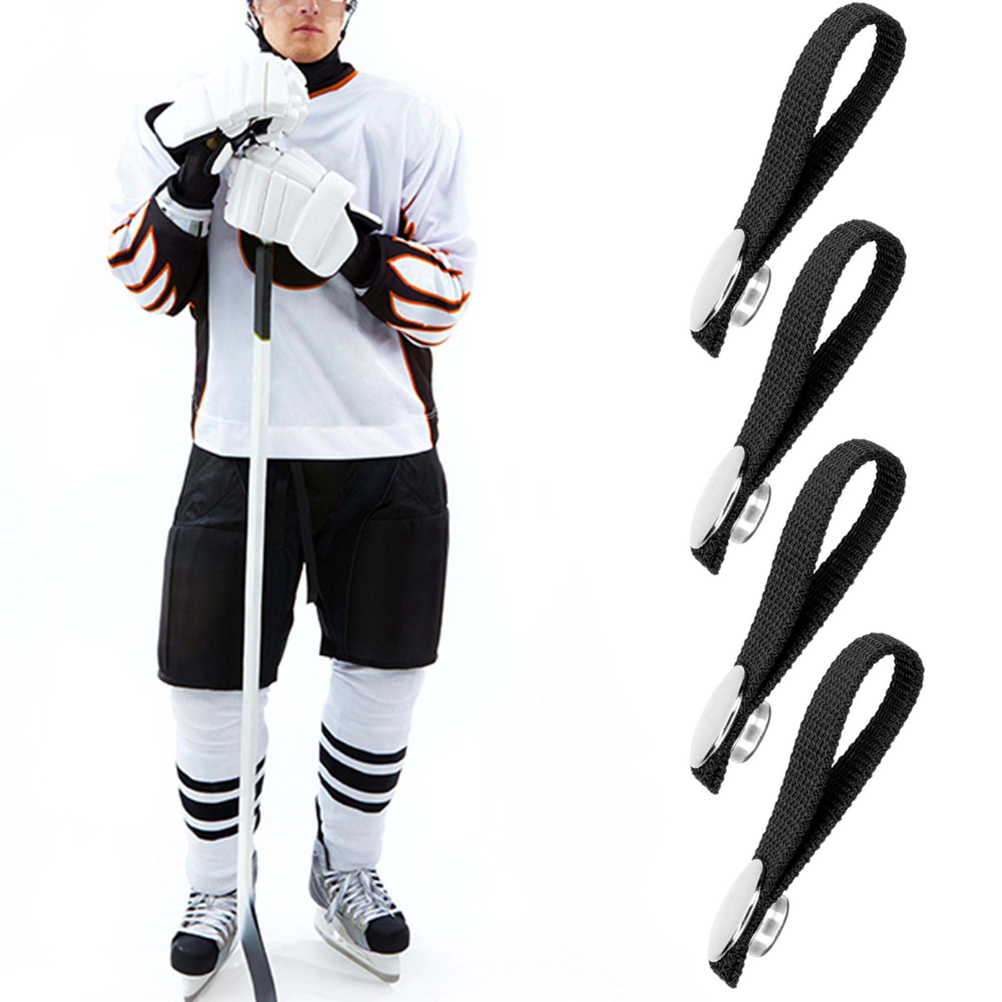 ZAHD 8 PCS Correa para de Hockey con Individual Mentonera Universal para Casco de Hockey Correa de Repuesto para la Barbilla del Casco de Hockey para mentonera de Casco de Hockey