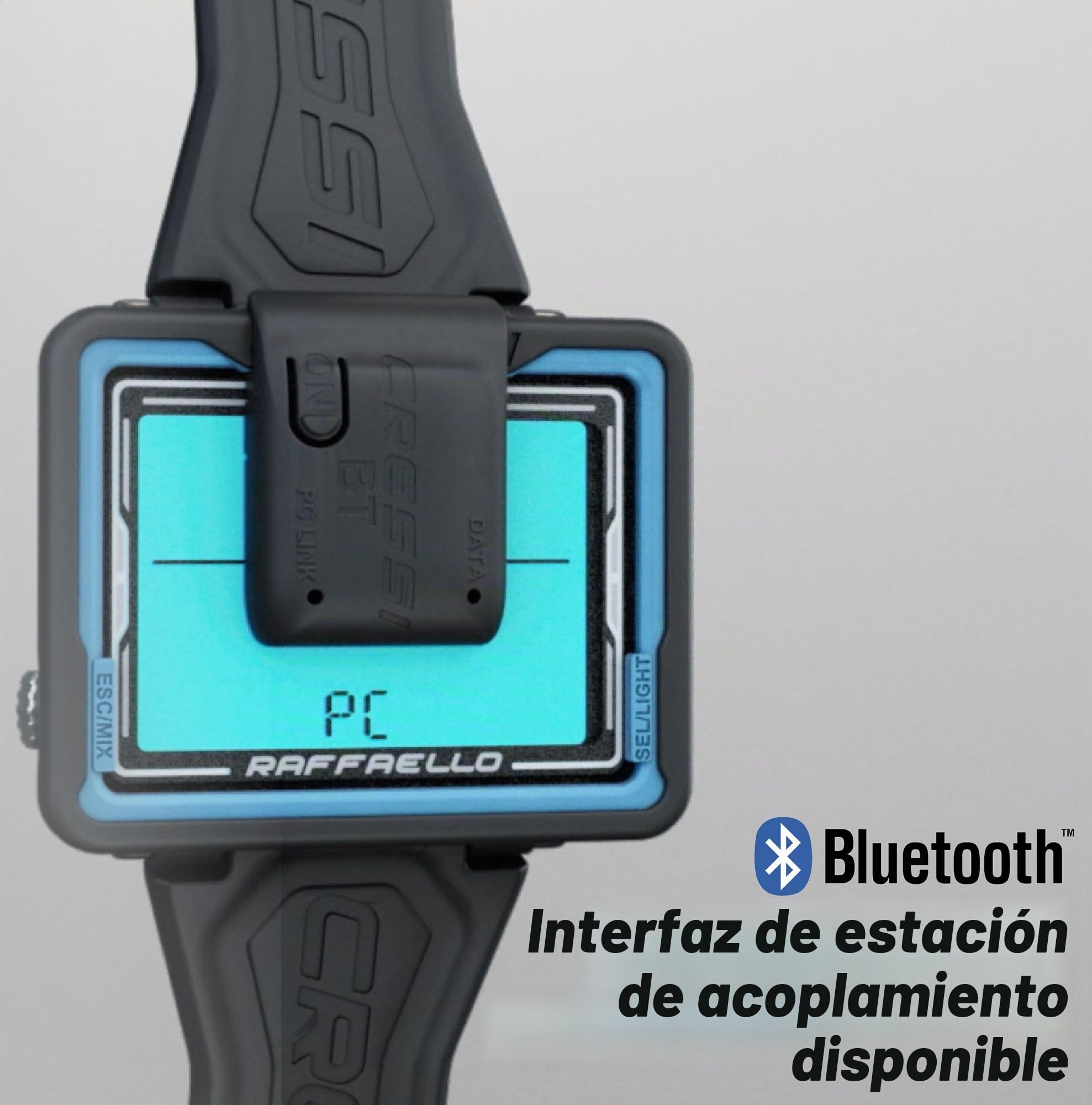 CRESSI Raffaello Diving Computer - Ordenador de Buceo con Amplia Pantalla Rectangular de Alto Contraste para la Máxima Legibilidad de los Datos Posible Unisex Adulto