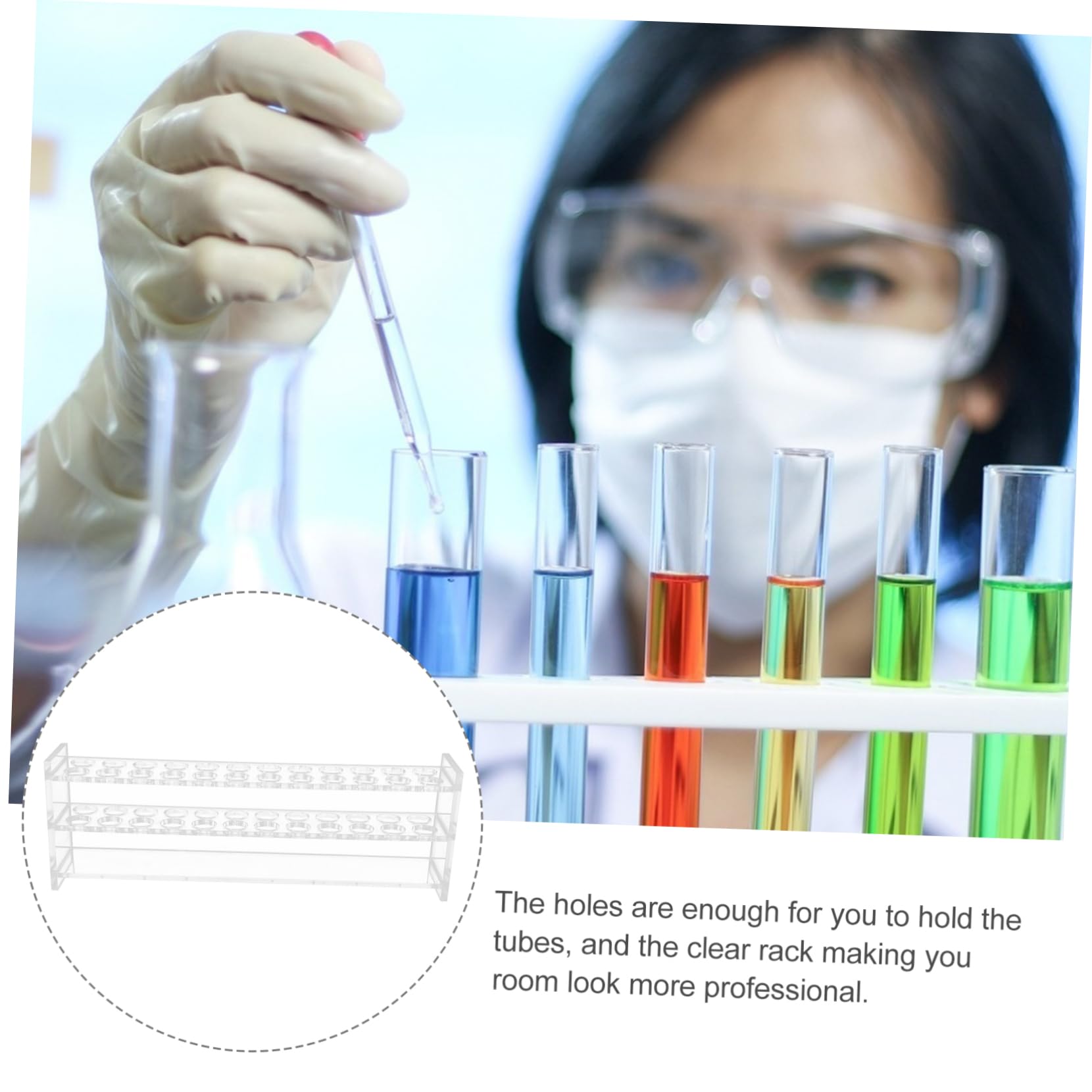 SOLUSTRE 2pezzi Per Provetta Organizer Per Tubetti Da Laboratorio Da Adatto Per Test e Campionamenti Scientifici