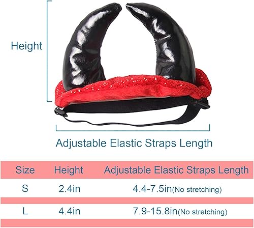Miniatura 2 de Sombrero de mascota para cachorro y gato, cosplay de demonio de Halloween para perros, sombrero ajustable de cuerno de toro para mascotas para