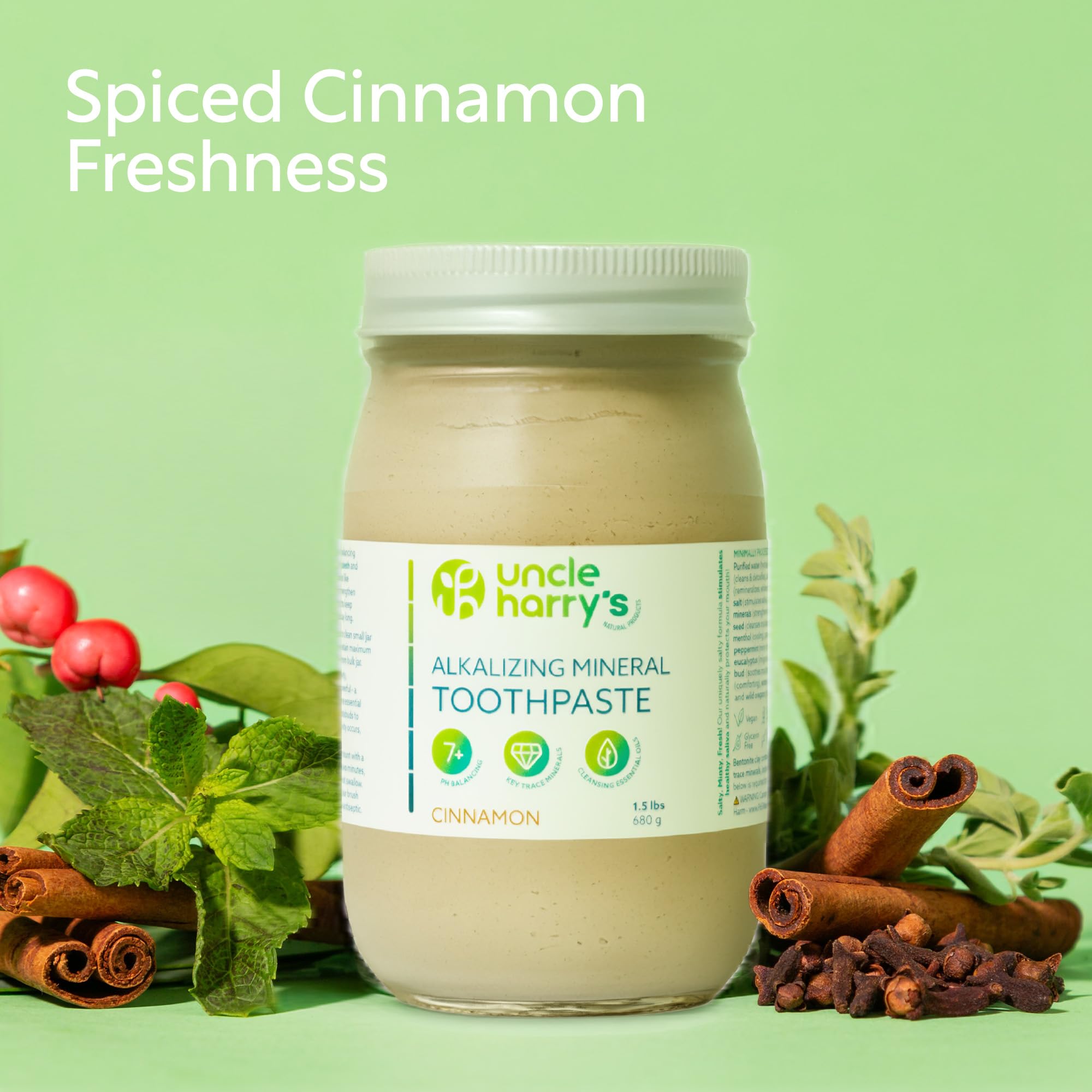 Uncle Harry's Cinnamon Remineralizing Toothpaste 1.5 lb Jar