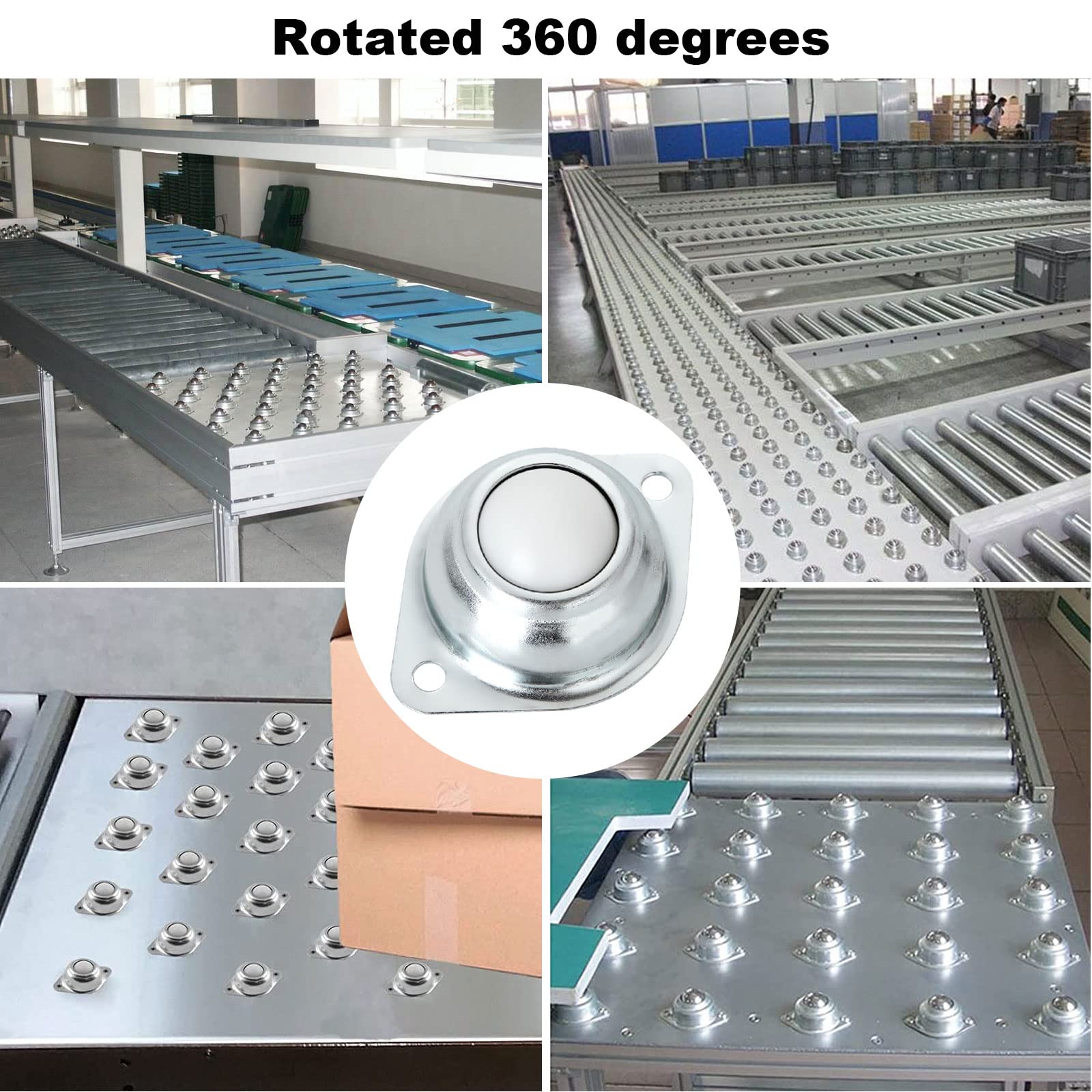 12PCS 1" Nylon Ball Bearing Rollers - 360° Transfer Ball Casters For Conveyors, Furniture, Stands
