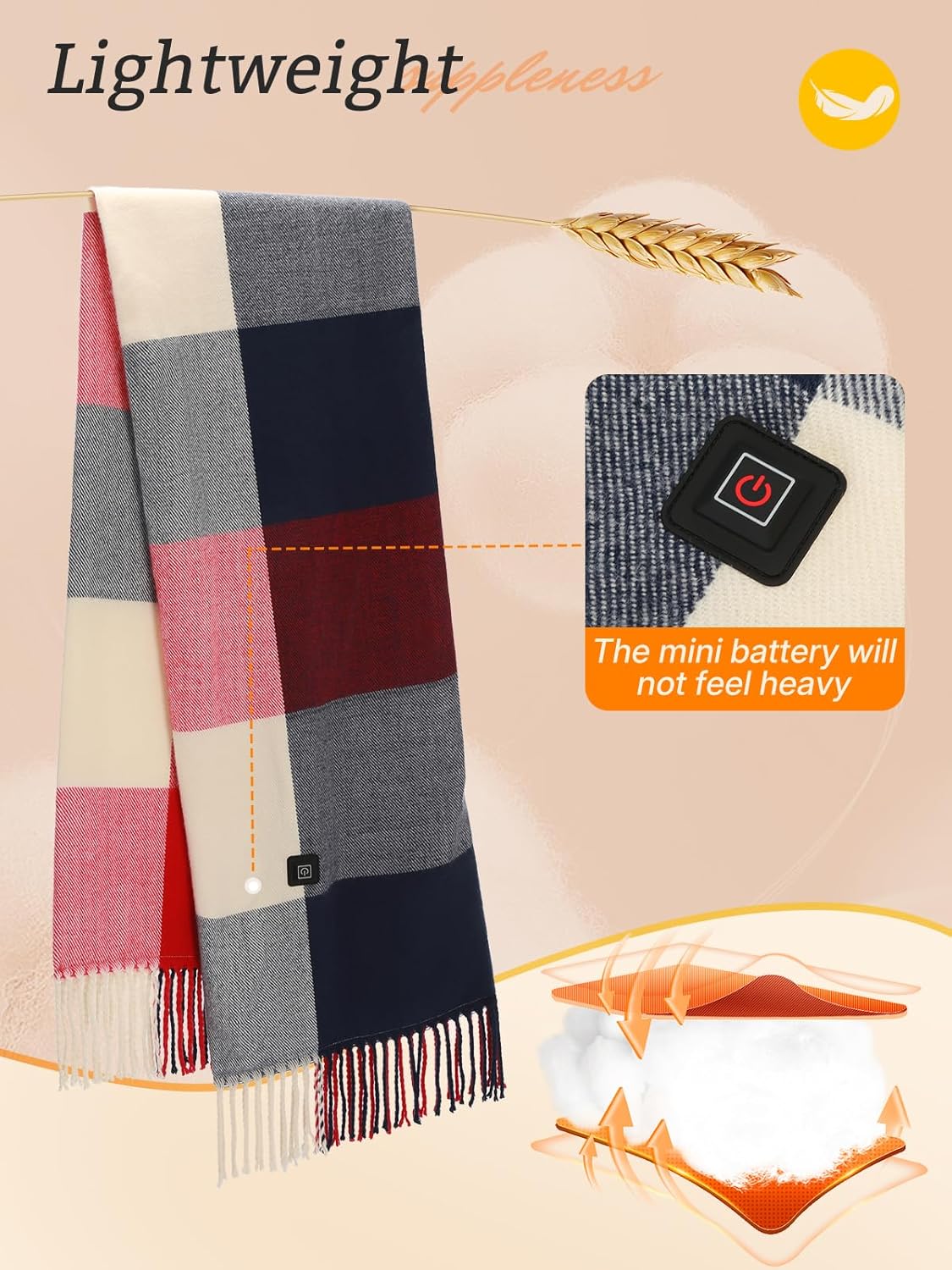 Eventek Heated Scarf for Women/Men, Electric Heating Scarf with 5500mAh Battery, Up to 8 Hours of Warmth Heater for Winter - Image 5
