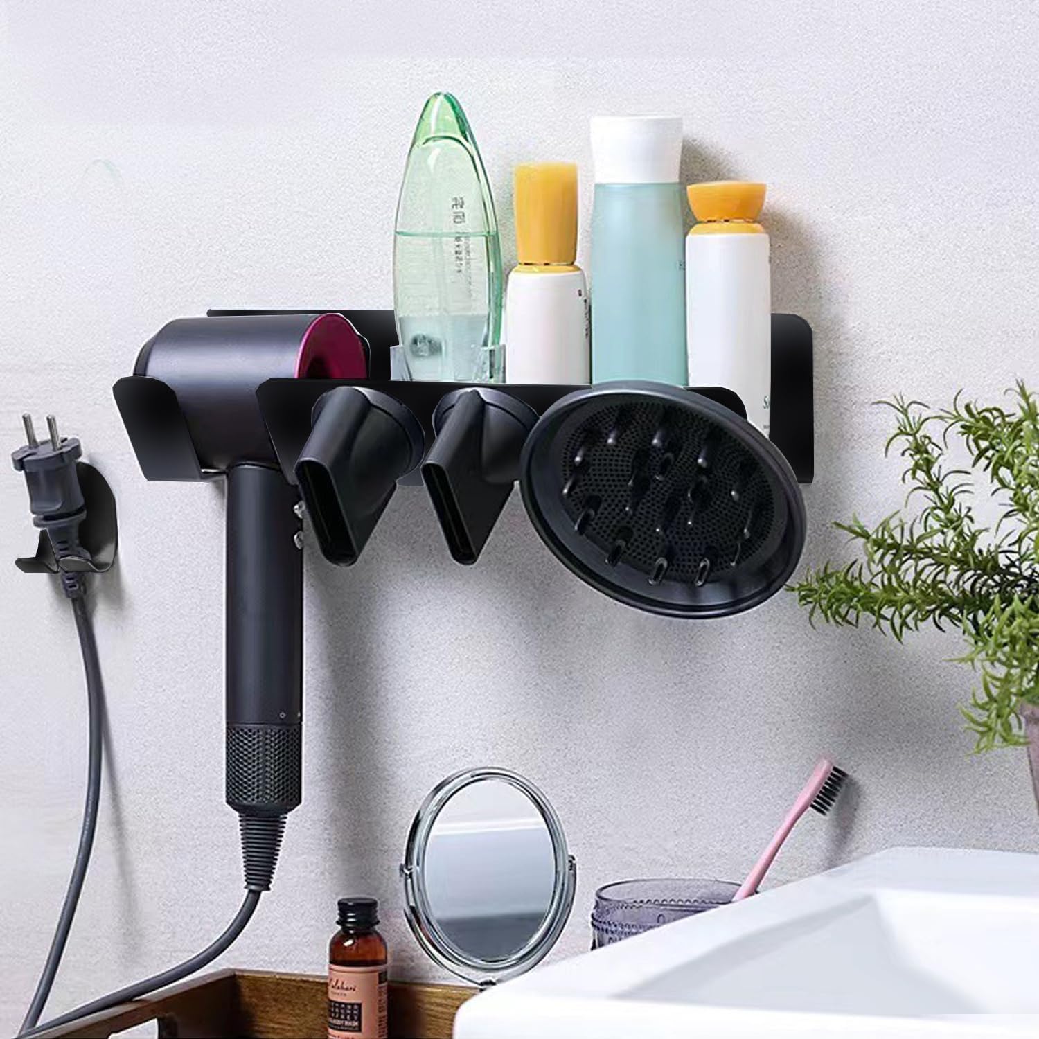 WIGERLON Dyson Hair Dryer Holder Wall Mount,Dyson Blow Dryer Holder for Blow Dryer Accessories