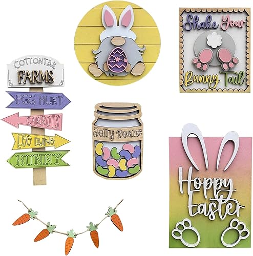 Decoración moderna de la colección de zanahorias de Pascua bandeja escalonada temporada de Pascua para la adición de Pascua adorable adorno perfecto