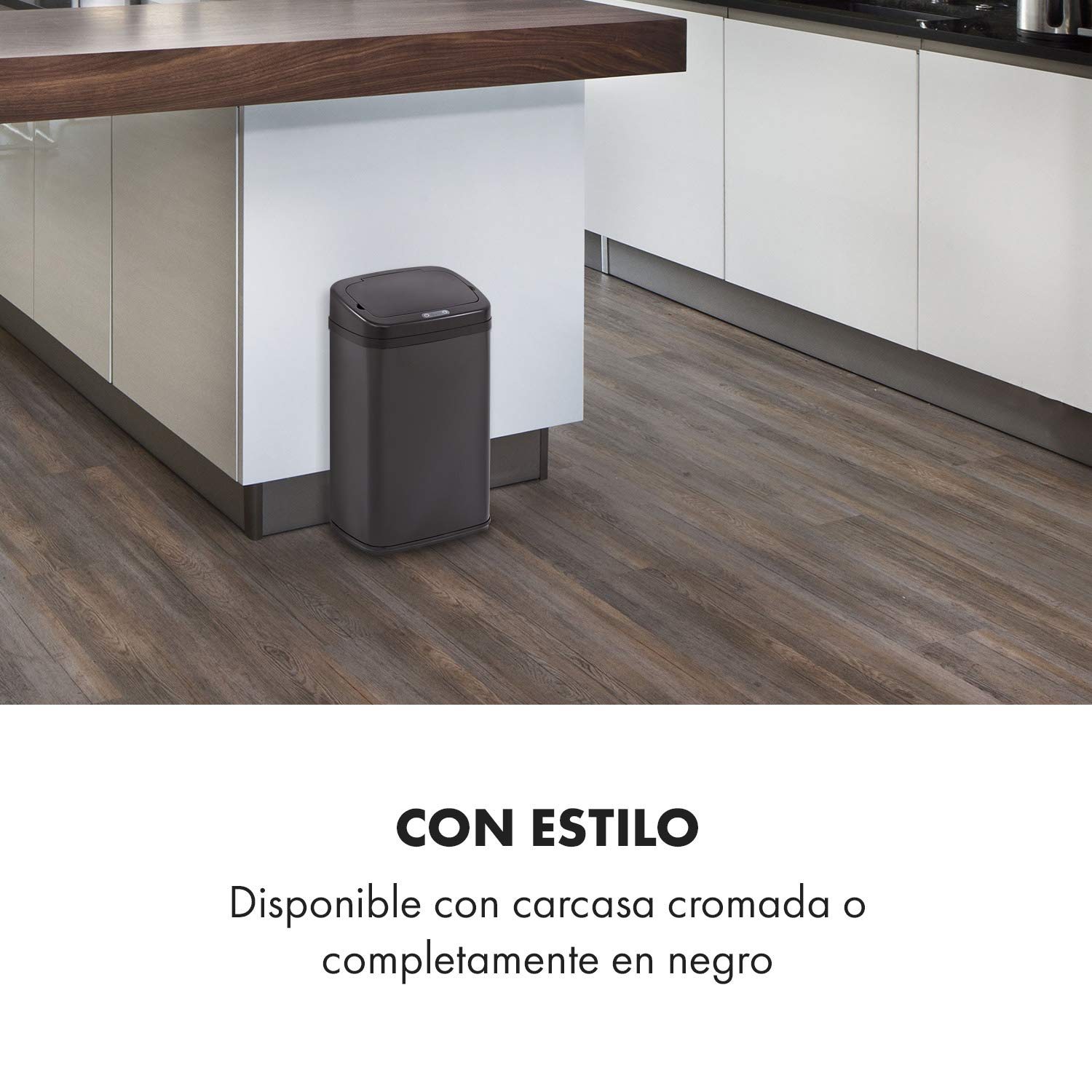 KLARSTEIN Cleansmann Cubo de basura con sensor, capacidad de 30 litros, touchless: apertura y cierre automáticos, soporte para bolsa, materiales: tapa de plástico ABS, negro