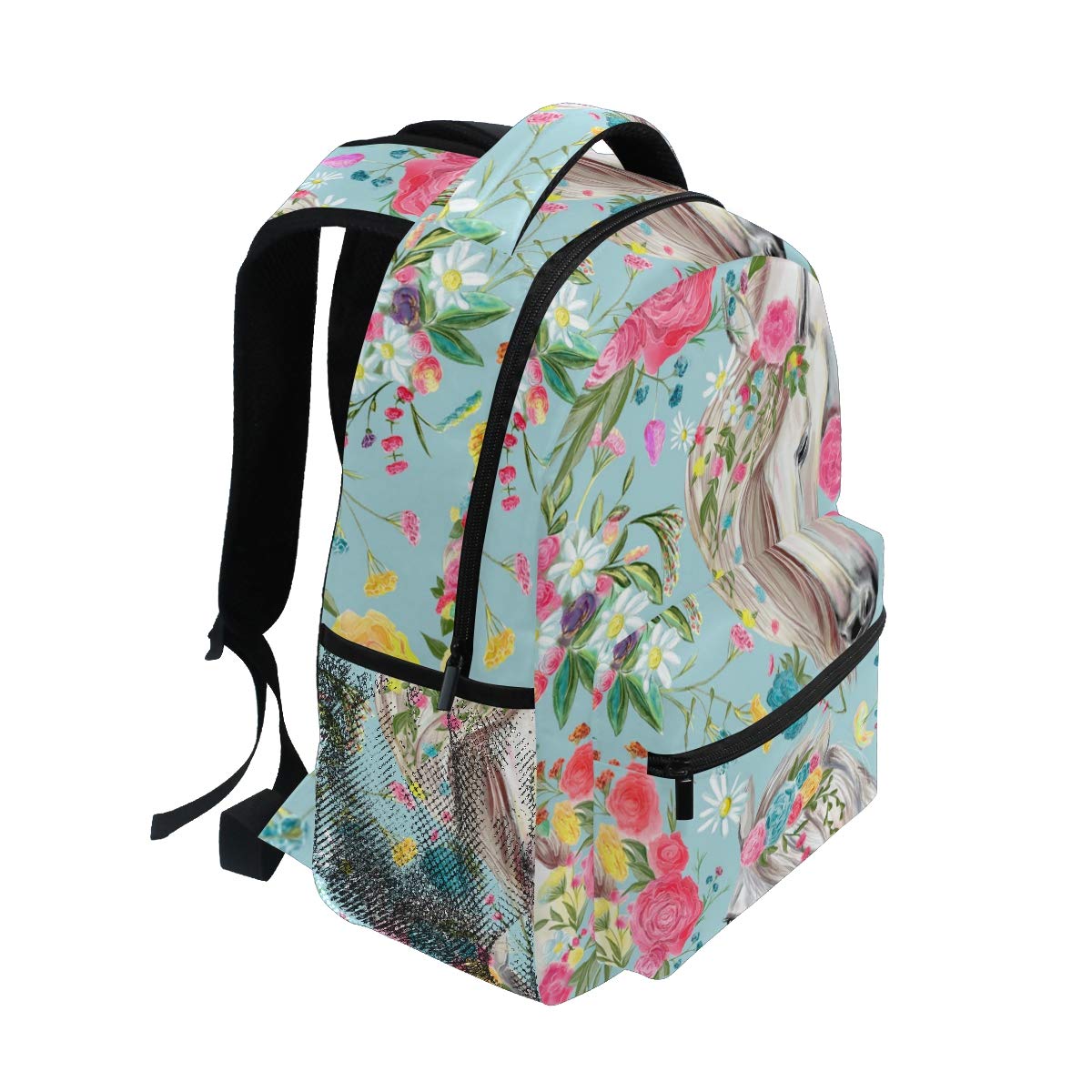 Sac à Dos d'école de Cheval et de Fleur pour Le Sac de Voyage d'enfants de Filles de garçons