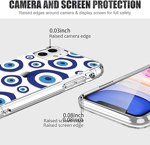 Miniatura 3 de LUHOURI Funda diseñada para iPhone 11 con protector de pantalla, ajuste delgado, funda de acrílico transparente resistente para mujeres y niñas,