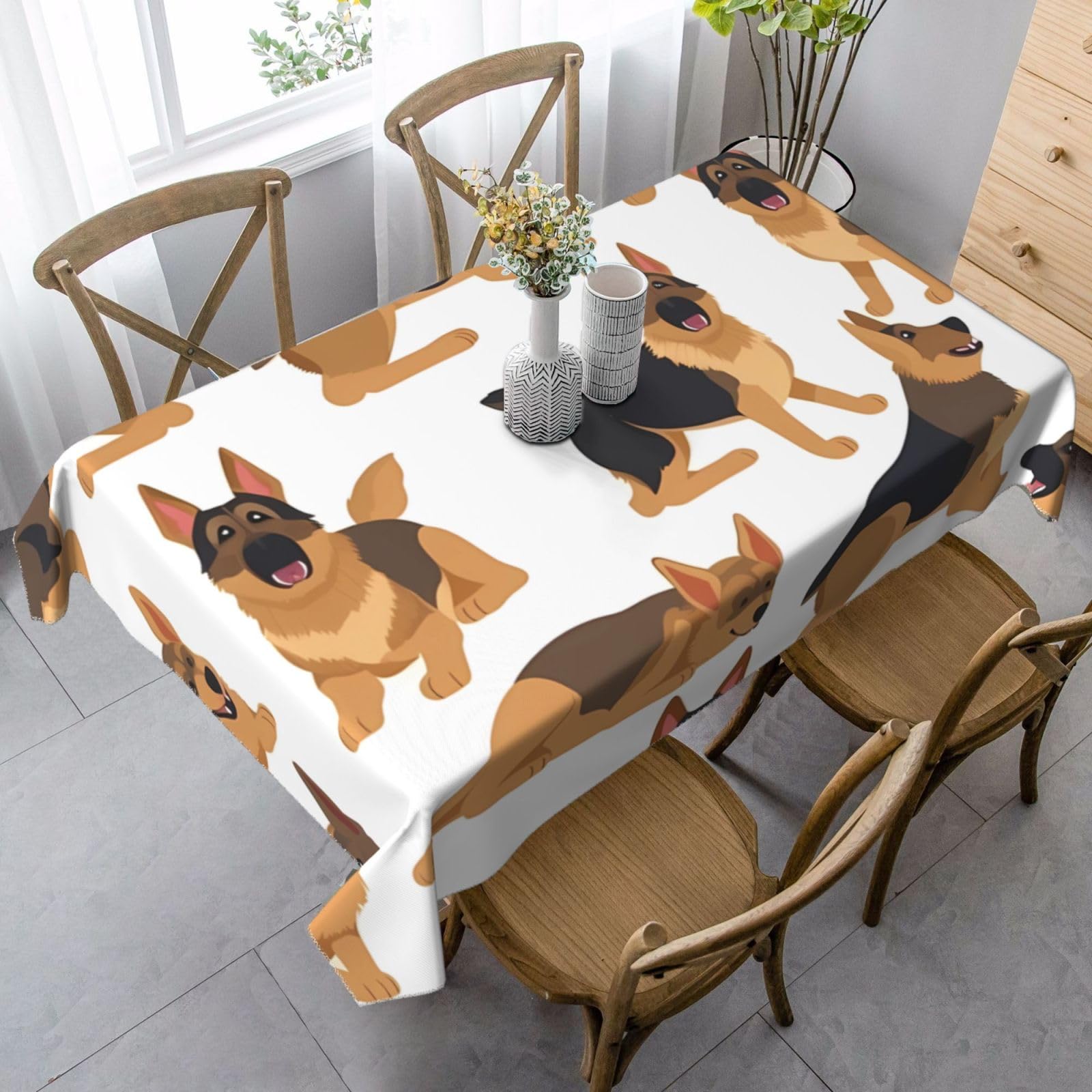 Nappe anti-déversement rectangulaire rustique motif berger allemand