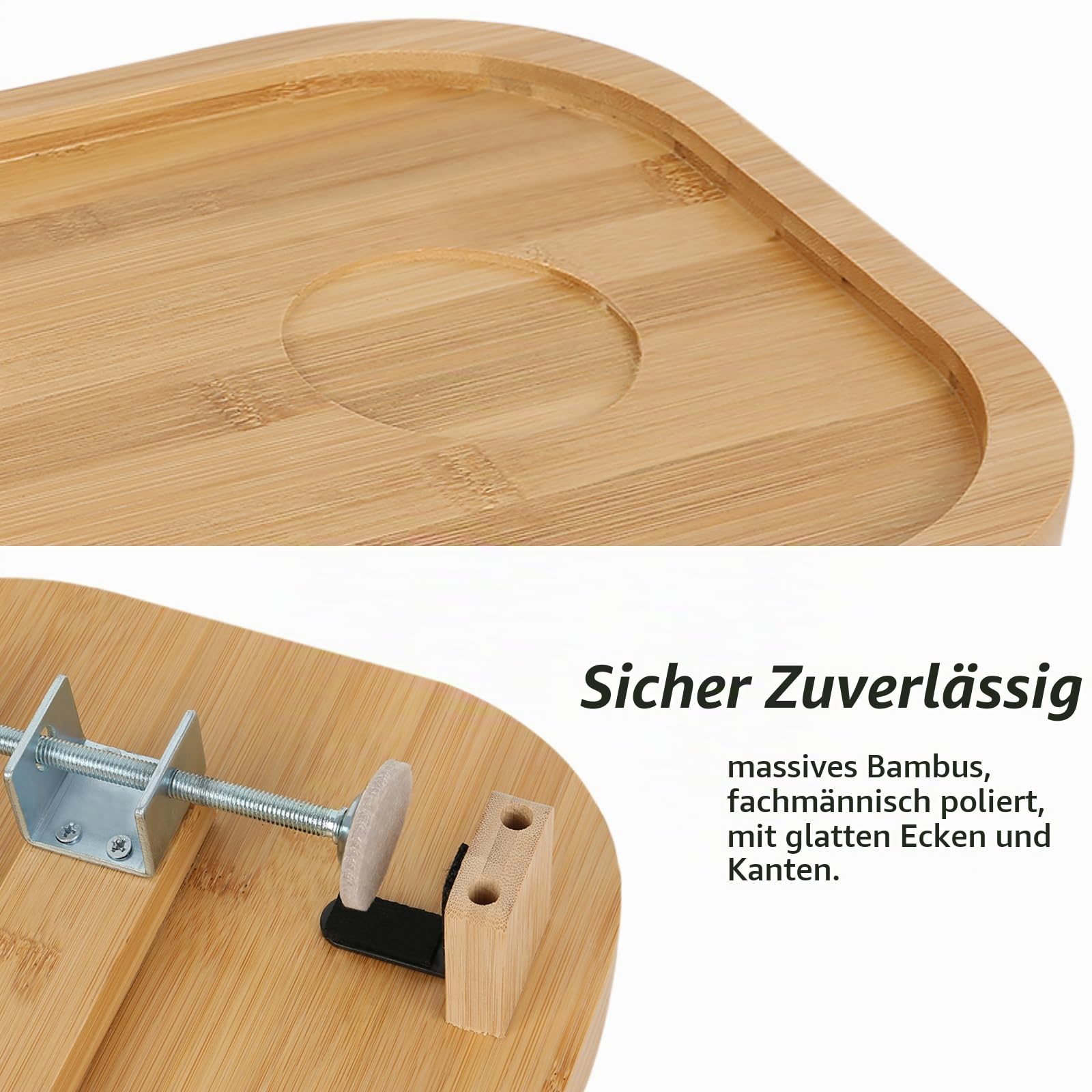 Hängendes Nachttisch Regal, Bettablage mit Holz Nachttisch Tray zum Anklemmen, Organizer für Mobiltelefon, Fernbedienung, Wasserbecher (Holzfarbe)