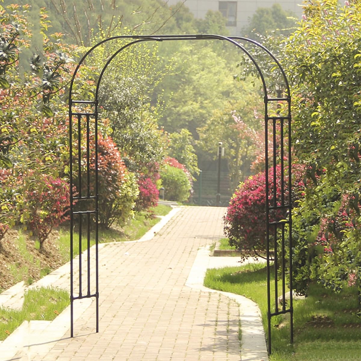 Arche de rose cadre en acier haut et large pour plantes grimpantes et tonnelle de jardin