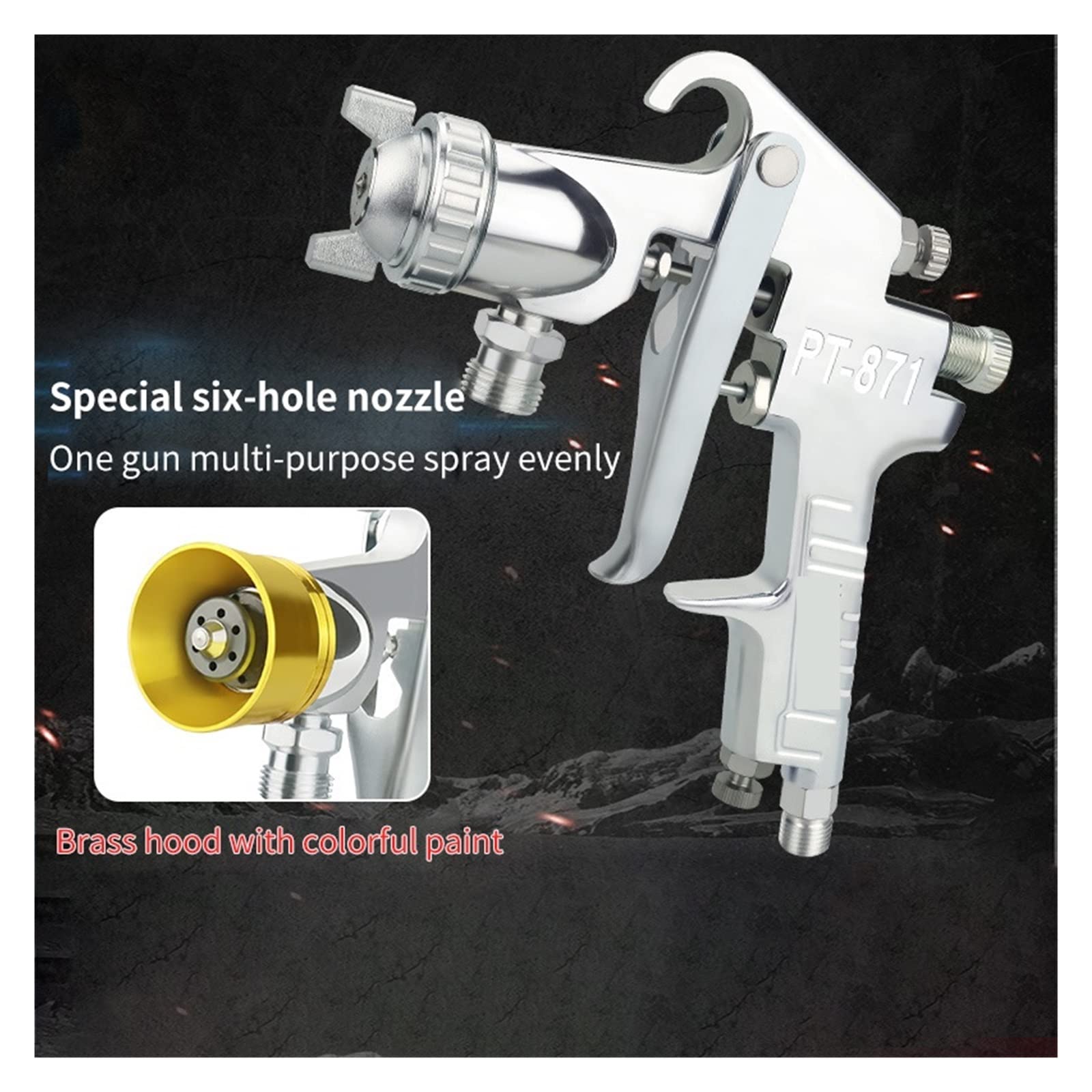 Pistola per idropulitrice, Pistola A Spruzzo 2.0 2.5 3.0 3.5 4.0mm Pistola A Spruzzo Ad Aria Professionale HVLP Spruzzatore Di Vernice Strumento Di Verniciatura For Mobili For Auto per il giardino, l'