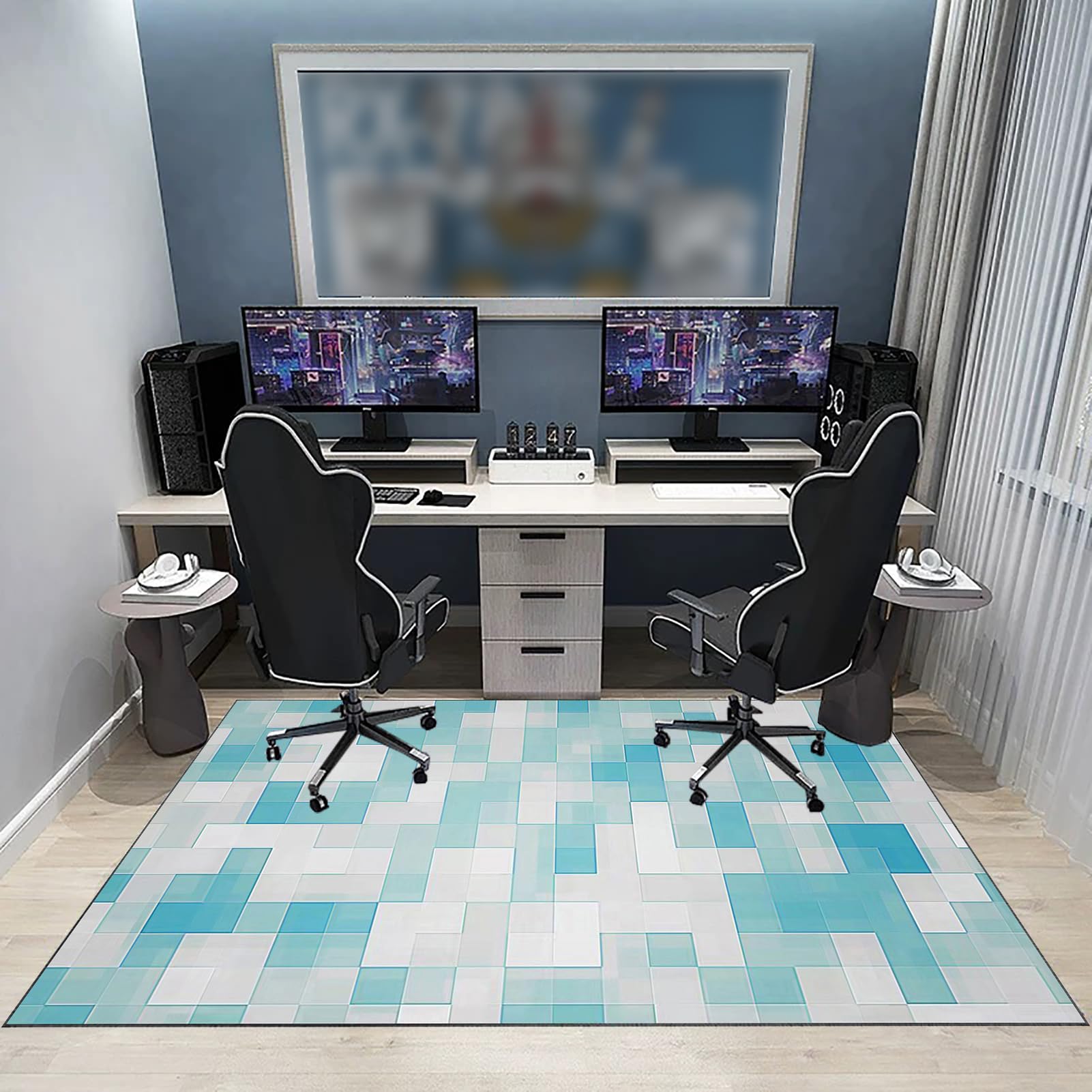 JaevKwzy Chair mat for Hard Floors Heavy Duty Office Chair Mats for Carpeted and Hardwood Floor Carpet Protector Chair Mat Floor Mats Wood/Tile Protection Mat for Office & Home 70 x 100 cm - Image 2
