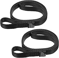 PATIKIL Nylon Climbing Slings - Durable 23.6" Polyester Webbing Straps for Rock Climbing, Aerial Yoga Hammock Swing - 2 Pack Black