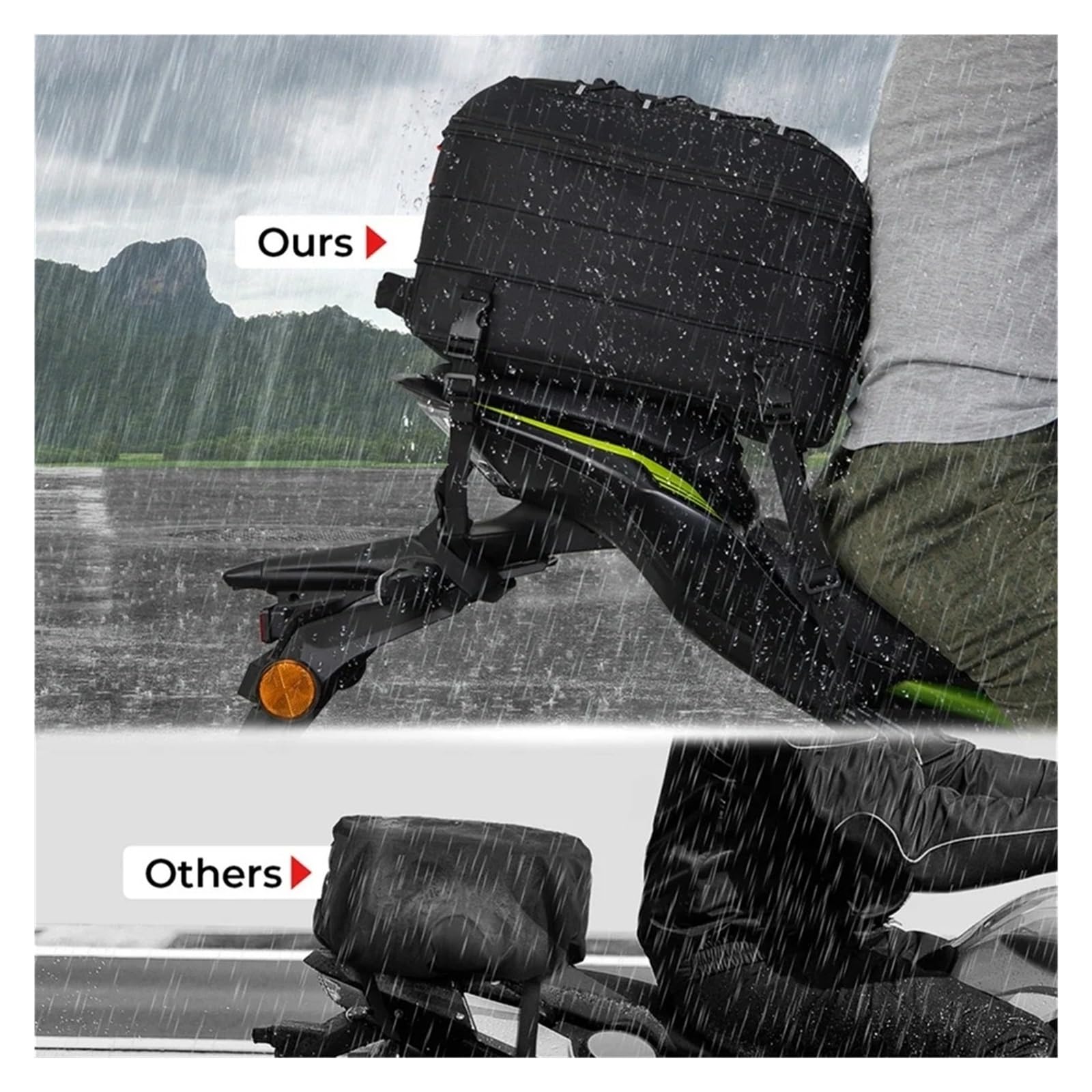 Borsa Moto Borse Coda Per Moto Universali Maggior Parte Delle Borsa Sedile Posteriore A Doppio Uso Zaino Casco Viaggio Espandibile Selle Moto Bagagli(22L-34L)