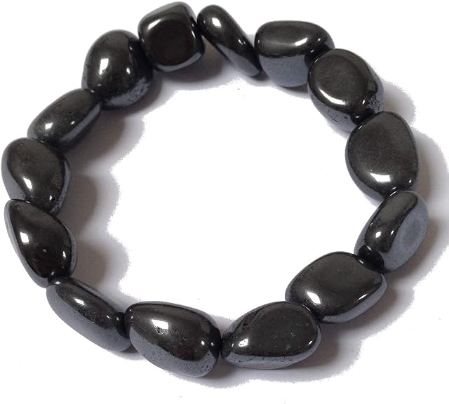 Wild Therapies Hematite Tumble Stone Bracelet - Yoga - With Gift Pouch