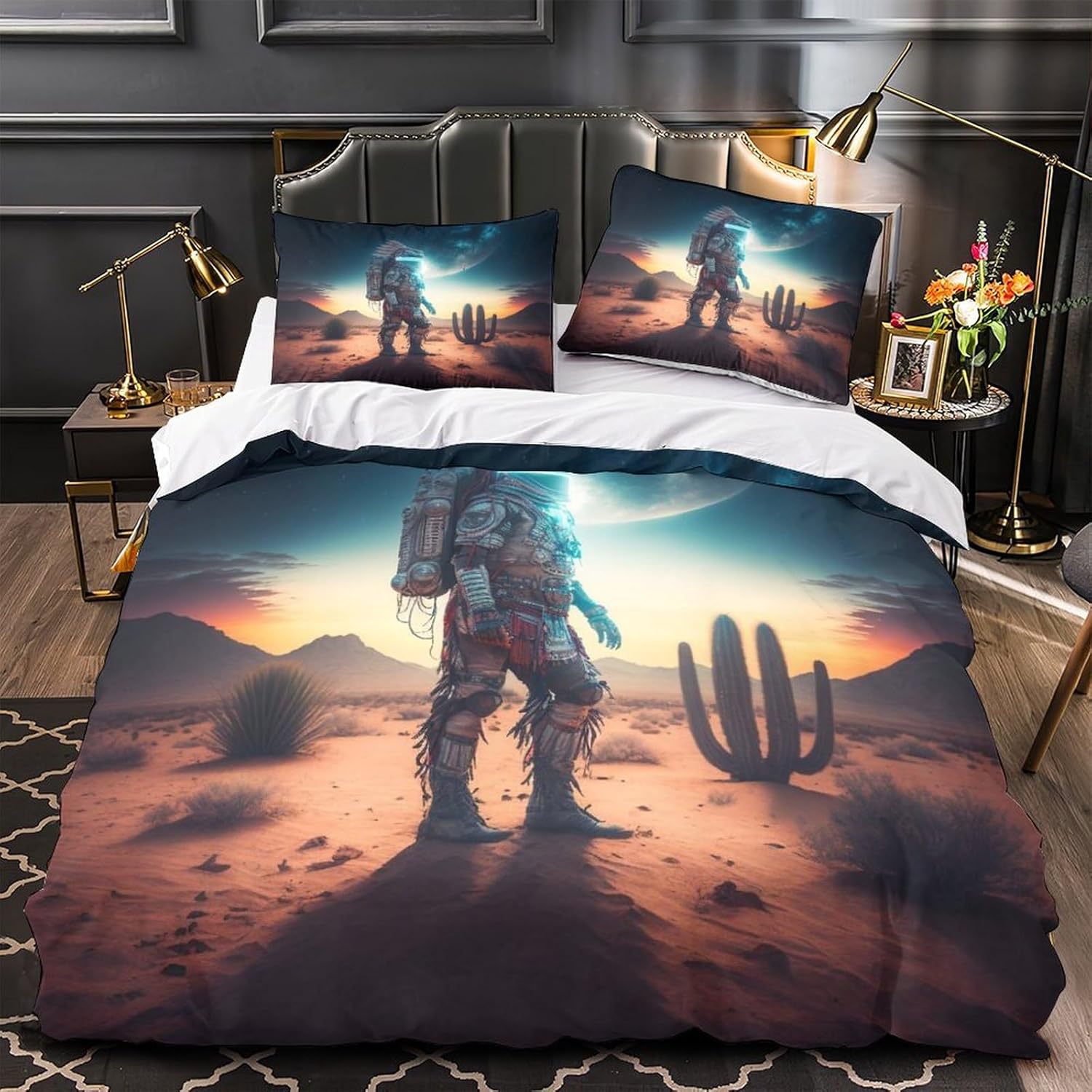 Printed Quilt Cover 3D Print Pillow Cases Bedding Set Soft Easy Care Bedding Quilt Cover Set Quilt Cover Children Room Decor 2 Pillowcases Twin（173x218cm）