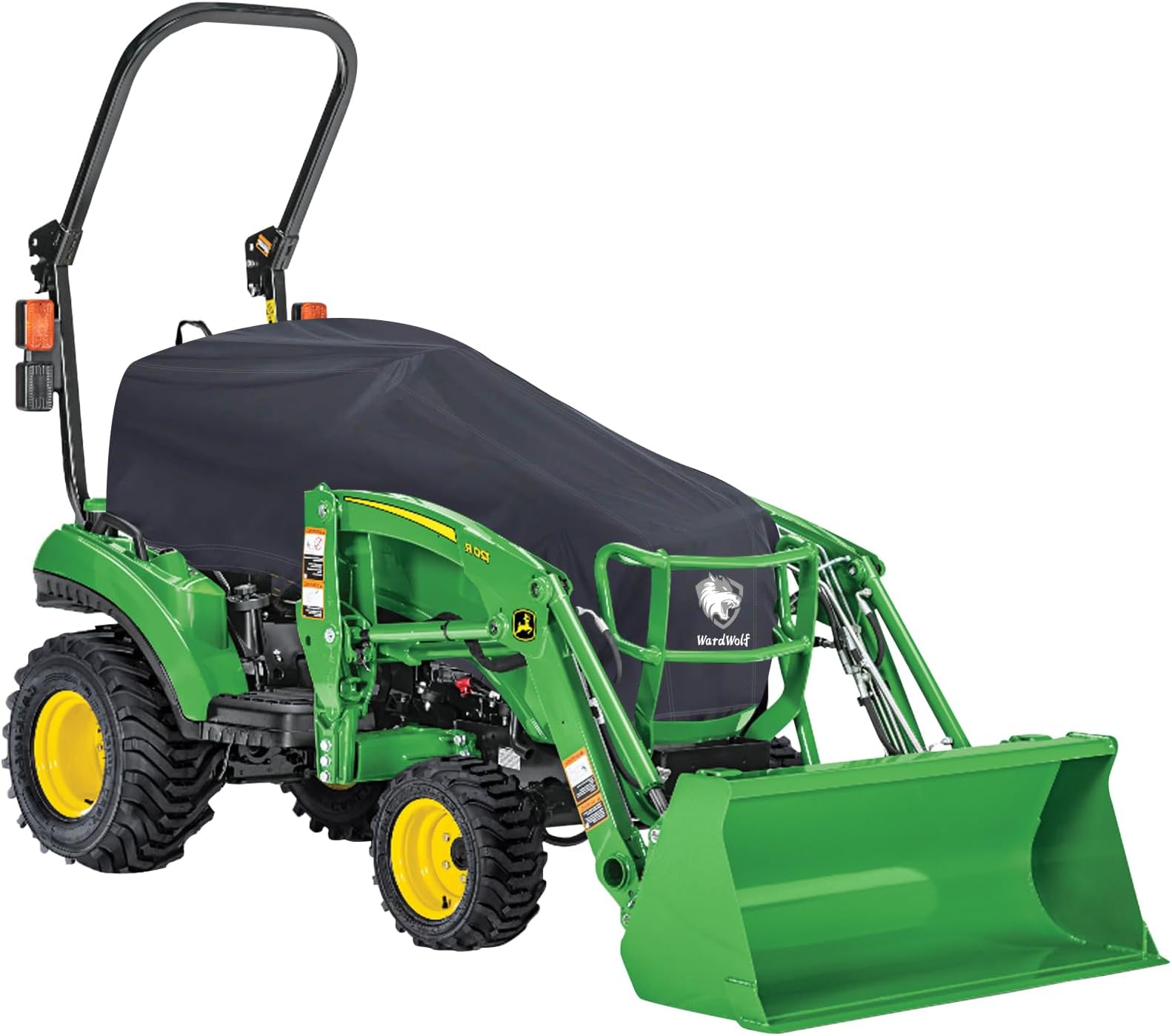 1200D Tractor Cover Compatible with John Deere, Kubota, Mahindra,100% Waterproof Tractor Cowling Cover Up to 78" in Length, Heavy Duty Fabric,Compact Utility Accessories,Black