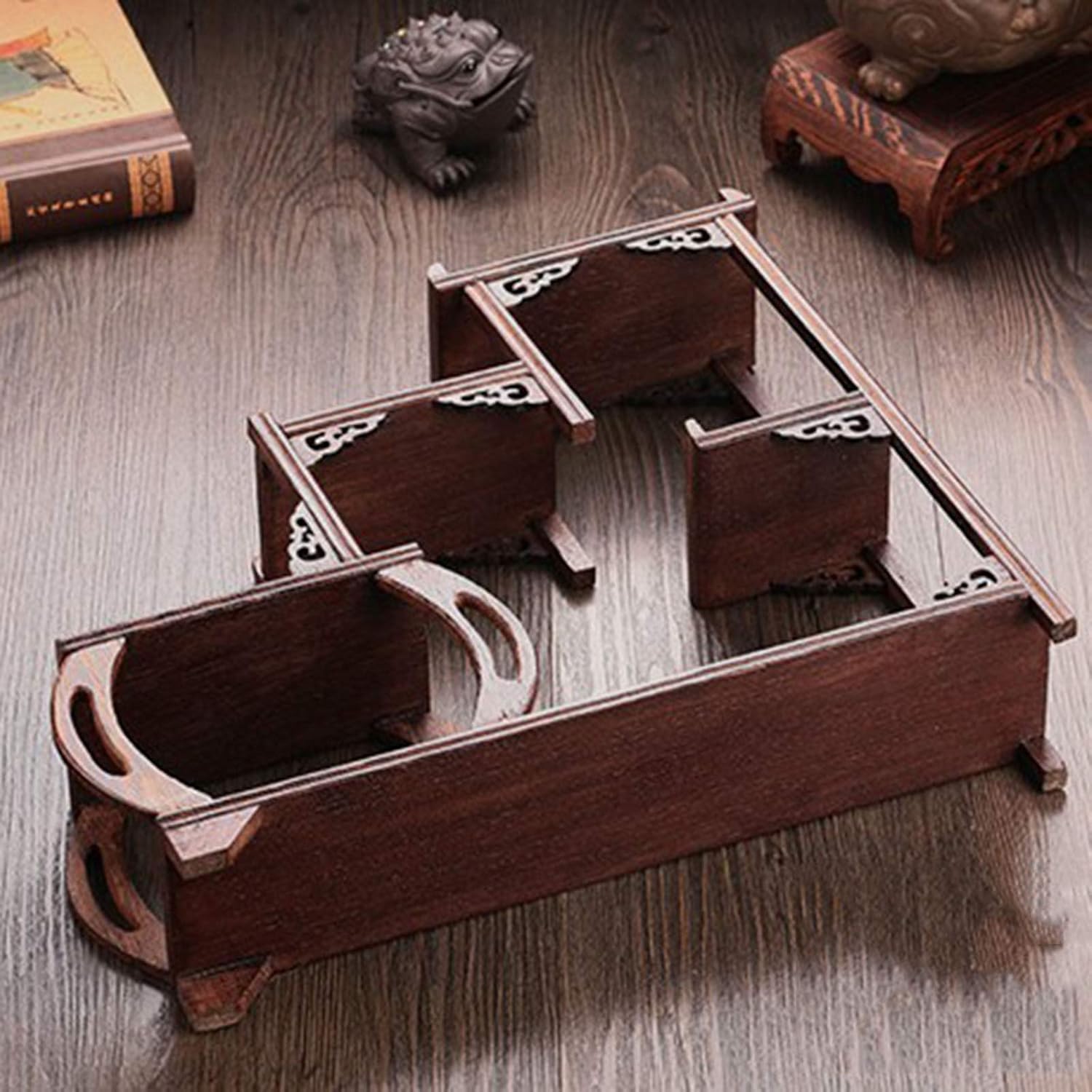 シノワズリ中国風珍品棚-アンティーク風香炉台-飾り棚花台香炉台 珍品棚 瓶