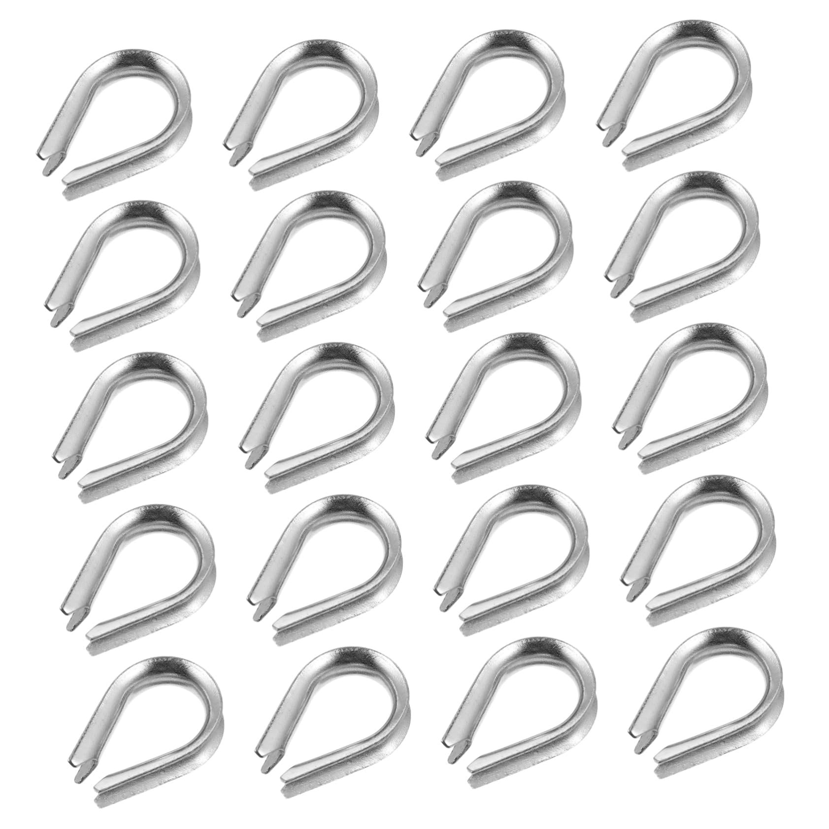 COSMEVIVI Wire Rope Thimbles 20pcs Rigging Sturdy Wire Fixing Rope Thimbles for Cable Protection