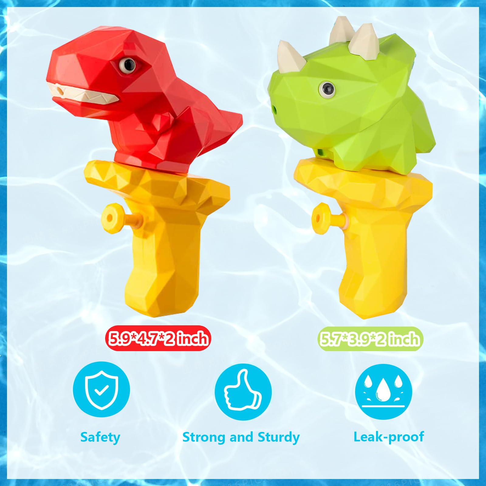 Pistolet à Eau Dinosaure Pour Enfants – Portée 7 M, Capacité 150 Ml, Design T-Rex, Sécurité Bords Arrondis
