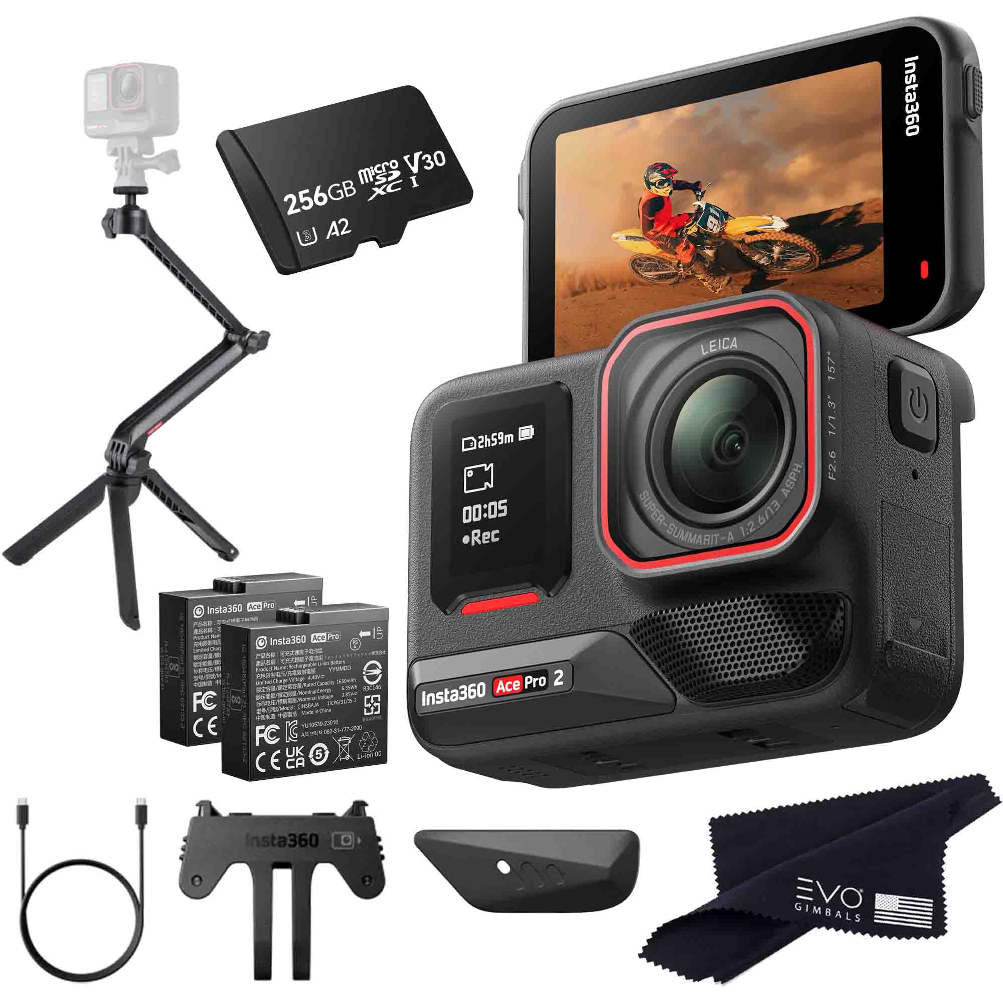 Insta360 Ace Pro 2 Multimount Bundle- 8K Waterproof Action Camera Co-Engineered with Leica, Flagship 1/1.3