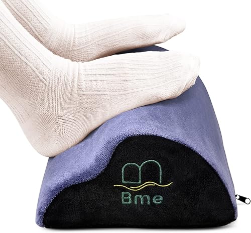 Bme Reposapiés para debajo del escritorio con diseño ergonómico y cubierta de terciopelo para liberar el dolor de cadera, pierna, espalda, rodilla y