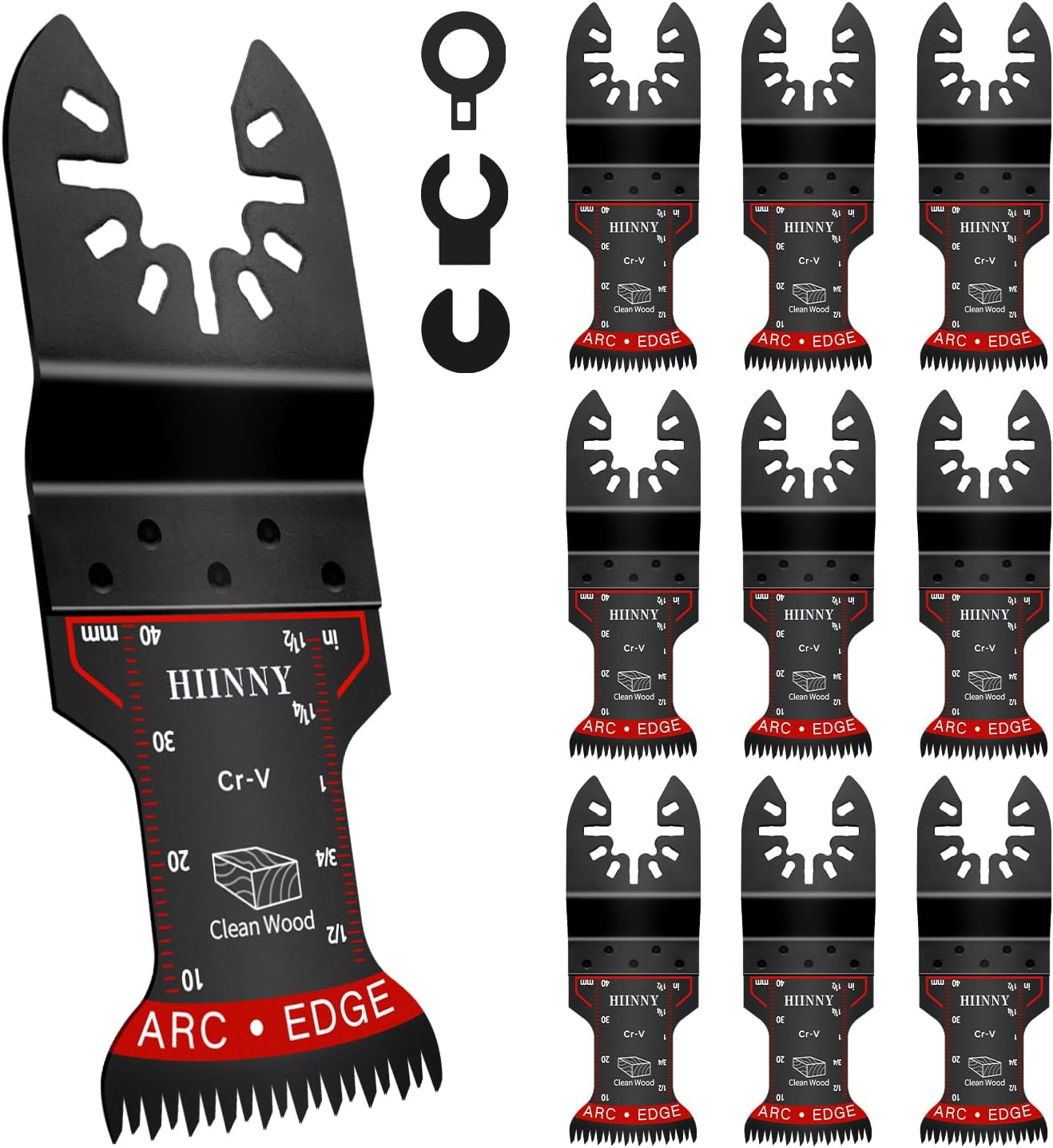 Japanese Tooth oscillating Tool Blade, 10 PCS Arc Edge Multitool Blades,Multi Tool Blades for Wood,Clean Cut for Wood Plastic