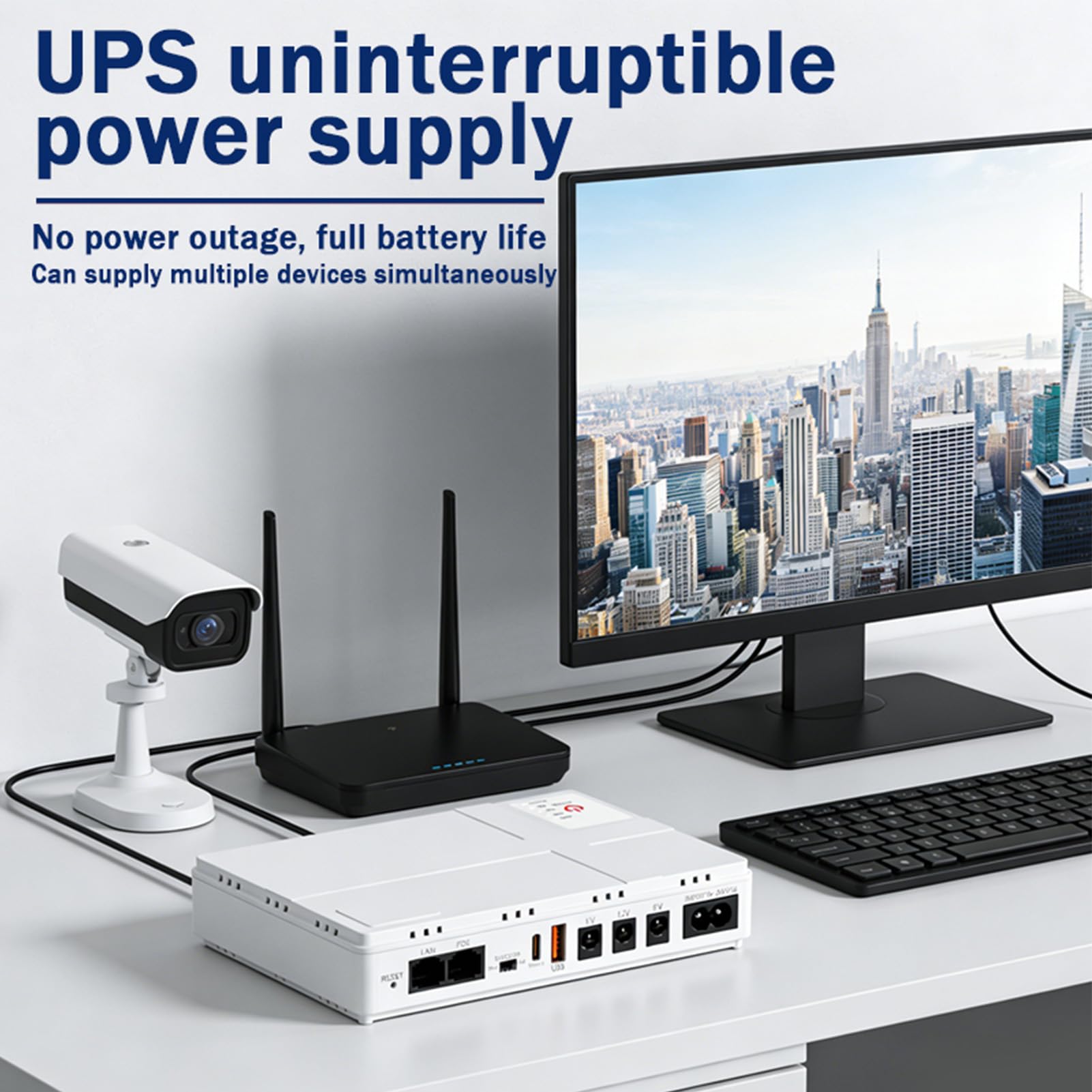 Marhynchus DC USV Unterbrechungsfreie Stromversorgung, 230V, for Server und Netzwerktechnik (US-Stecker)
