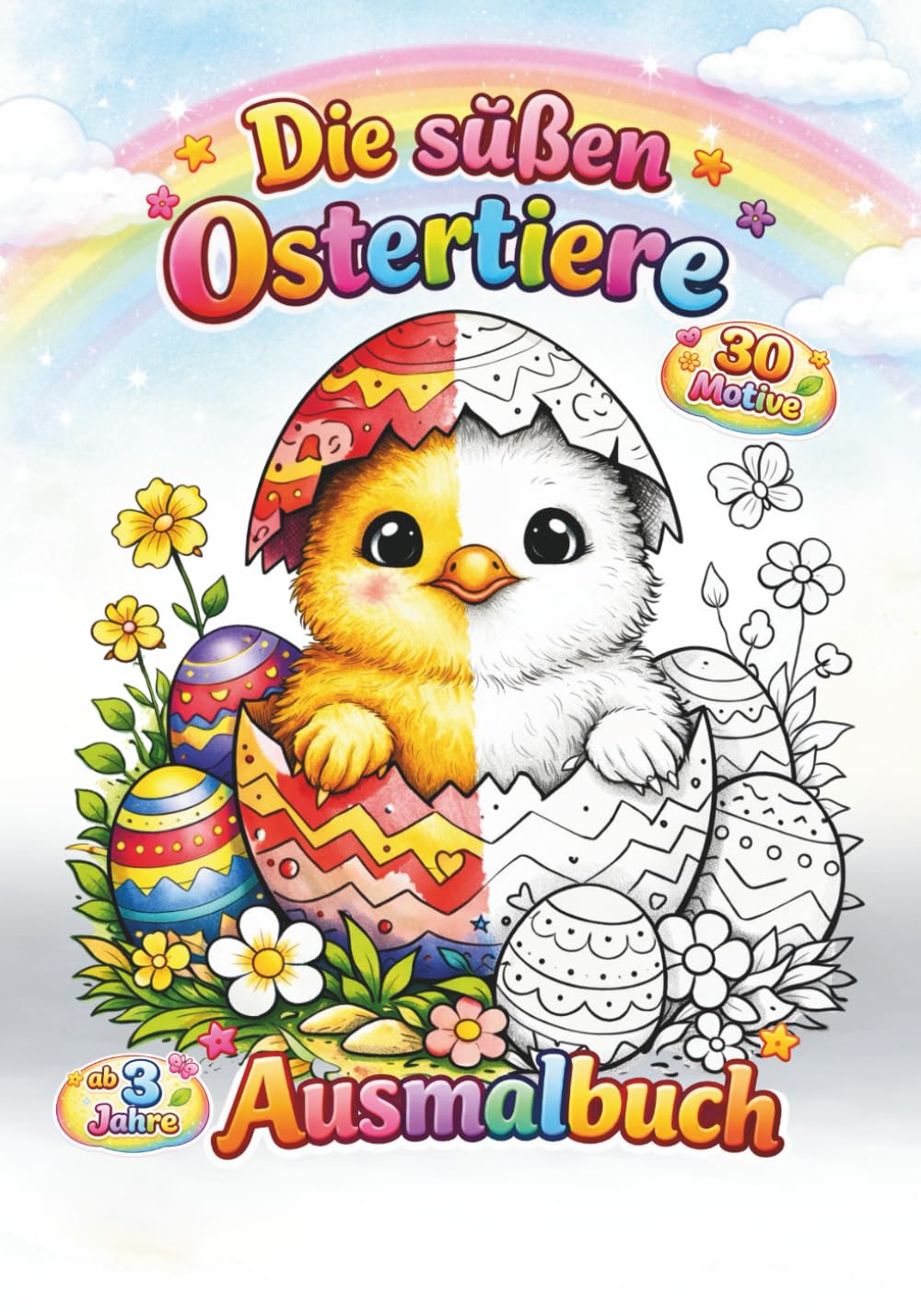 Die süßen Ostertiere – Ausmalbuch für Kinder: 30 liebevoll gestaltete Motive zum Ausmalen
