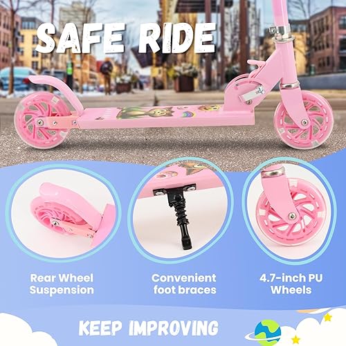 Miniatura 5 de TENBOOM Juguetes de scooter para niños de 6 a 12 años, 3 a 5 años, regalos de cumpleaños de Navidad para niñas y niños, patinete plegable fácil con