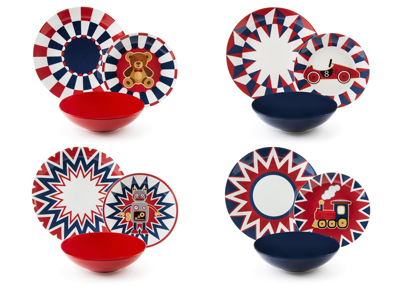 Excelsa Vintage Toys 12-częściowy zestaw naczyń porcelanowych, zestaw 4 osób, wielokolorowy