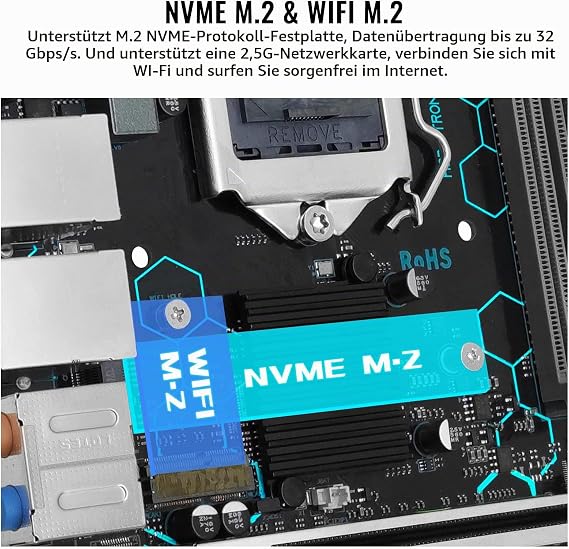 SHANGZHAOYUAN H97 Strong LGA 1150 Motherboard Compatible with 4th Gen Intel Core i7/i5/i3/E3 Processor (Mini ITX DDR3 PCIe 3.0 NVME M.2 SATA 6Gb/s VGA/DVI/HDMI Compatible WiFi M.2 Dual LAN)