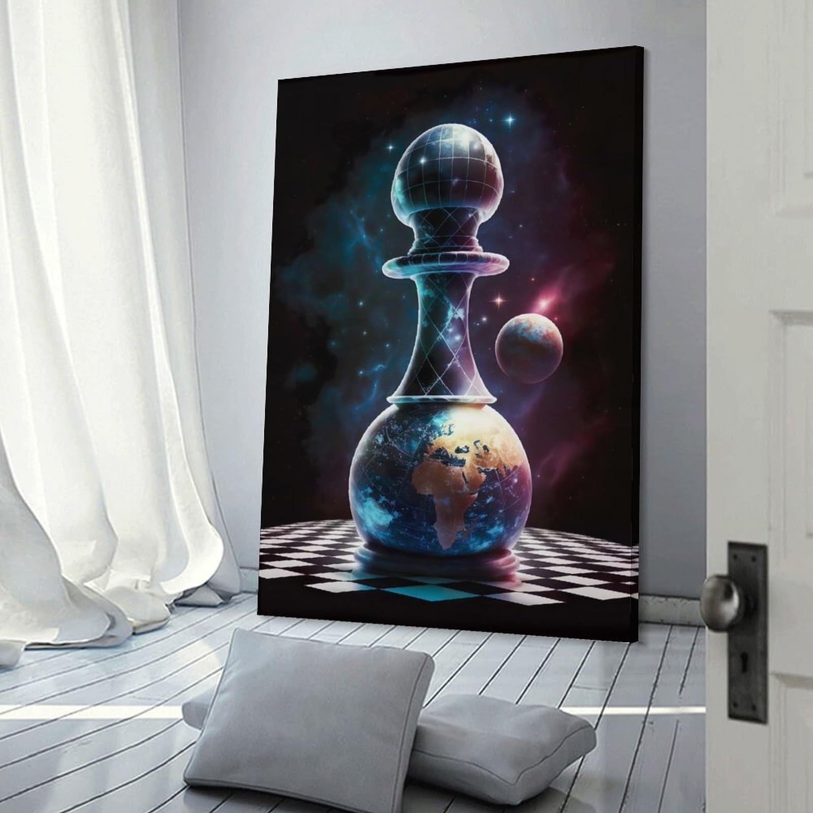 Junmoney Home Decor Wall Art Universe of Chess, 20x30inch(50x75cm), for New Homes, Bedrooms Or Workspaces, Home Decor Gift with Stylish Appeal