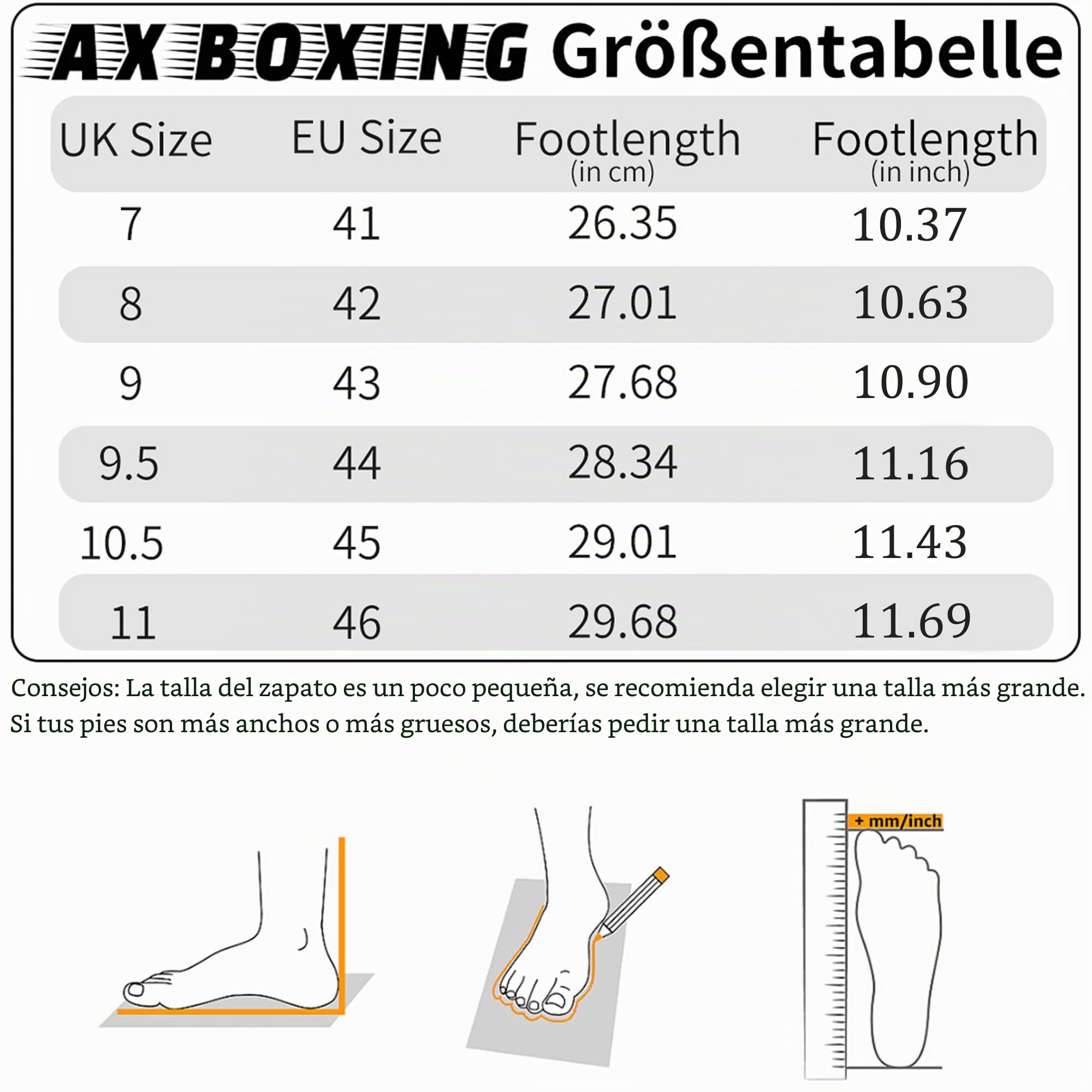 AX BOXING Zapatillas Casual Hombre Moda Zapatos Deportivas Transpirable Running Sneakers Tamaño 41-46 EU