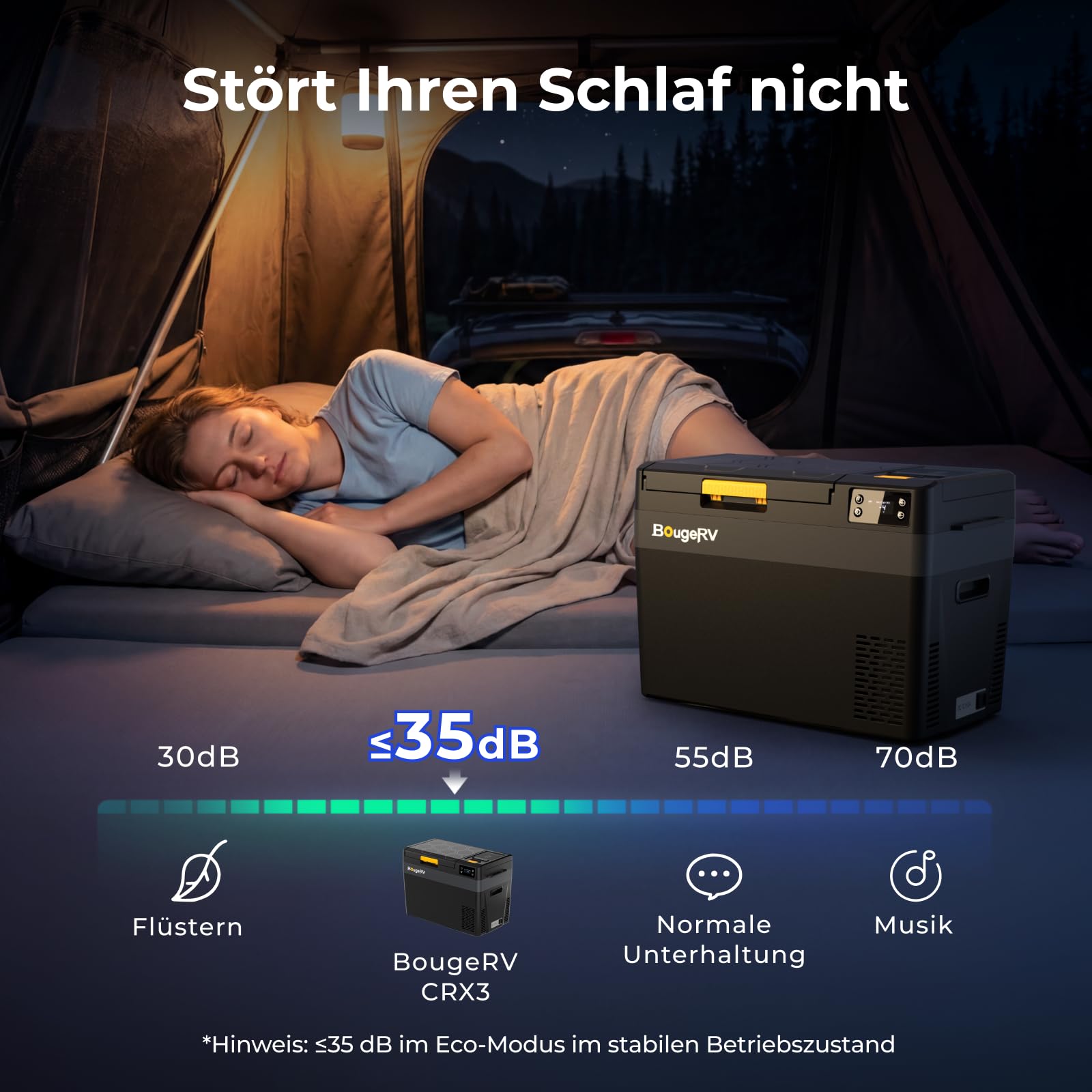 BougeRV CRX3 Kompressor Kühlbox 28L mit Akku 240Wh, Auto Kühlbox, Tragbare Kühlbox 12V 230V -20℃ bis 20℃, Akku Kühlbox mit App-Steuerung, Für Camping, Auto, Outdoor, Reise & Freizeit (2026 Neu)