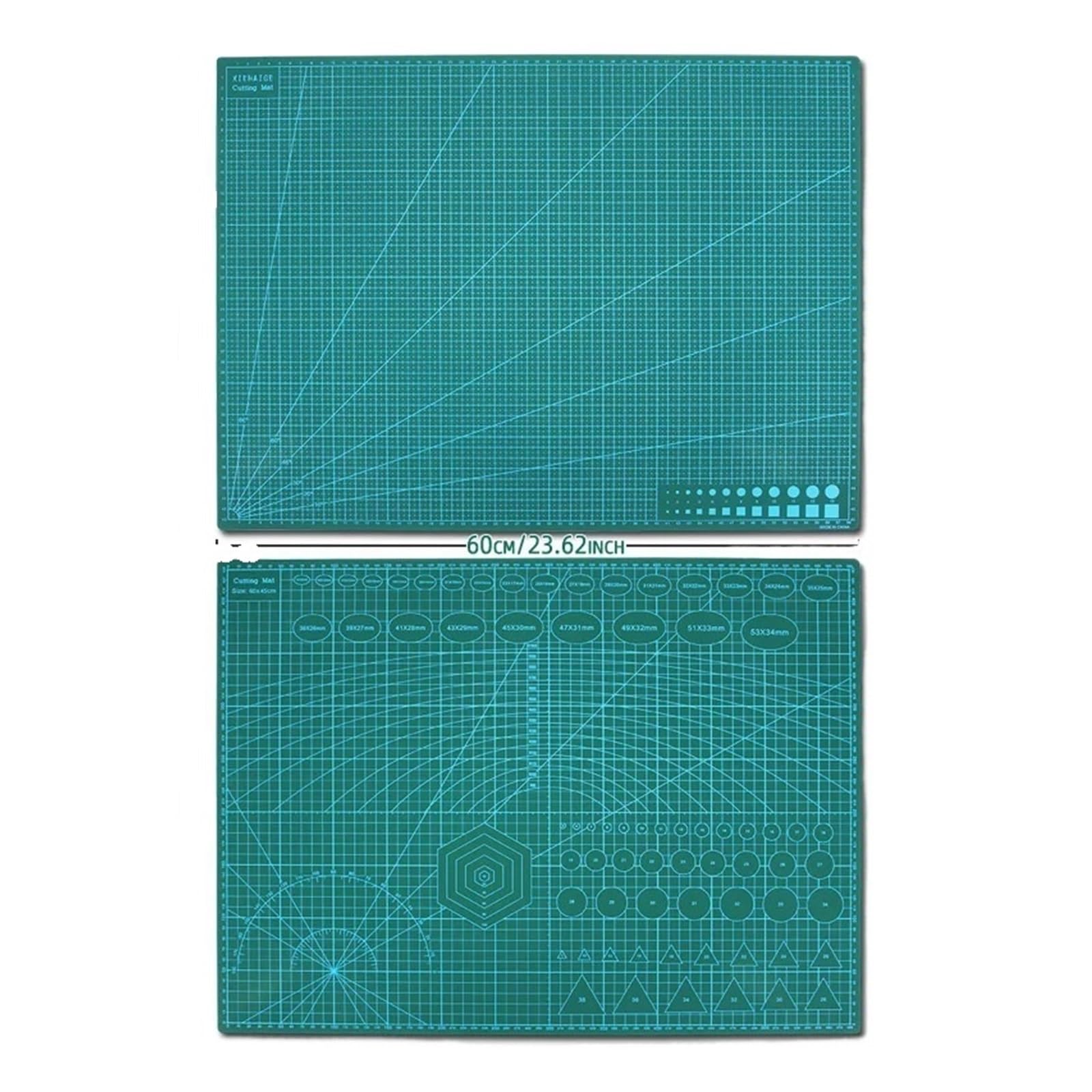 Self Healing Sewing Mat 60 * 45cm A2 PVC Cutting Mat Board Self-healing DIY Sewing Student Art Paper Engraving Pad Leather Craft Tool(A2 Green-green)