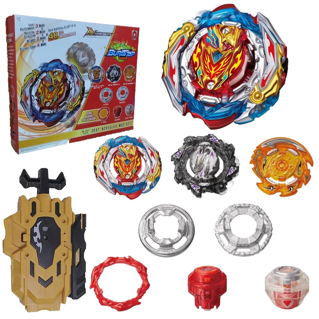 String Launcher Kits - B-201 Zest Achilles mod | Spinning Top Set with Sparkling String Launcher (Color Golden Yellow) (B0CR96B52M) Amazon Price History, Amazon Price Tracker